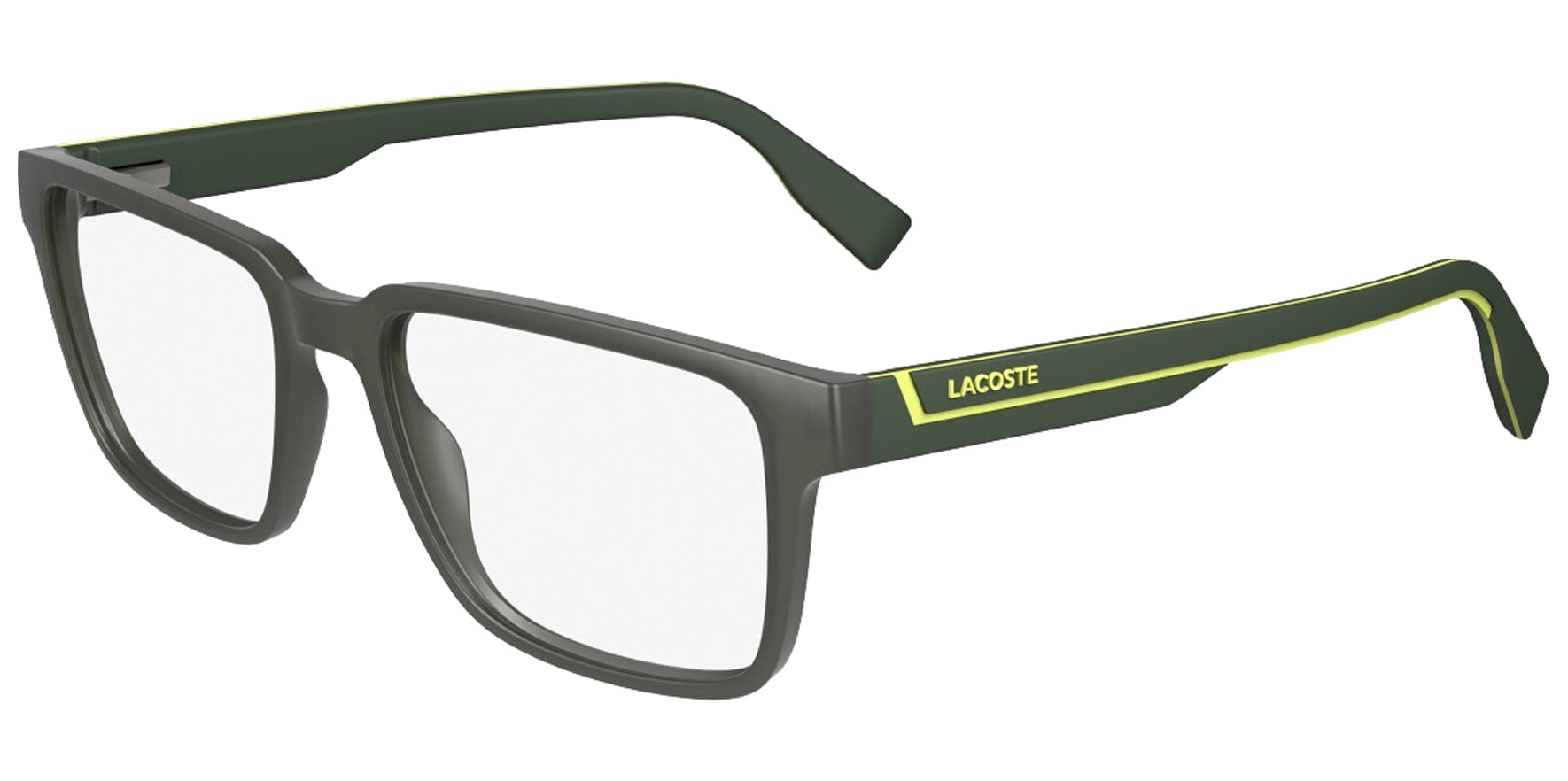 Lacoste Matte Dark Green Rectangle Eyeglass Frames