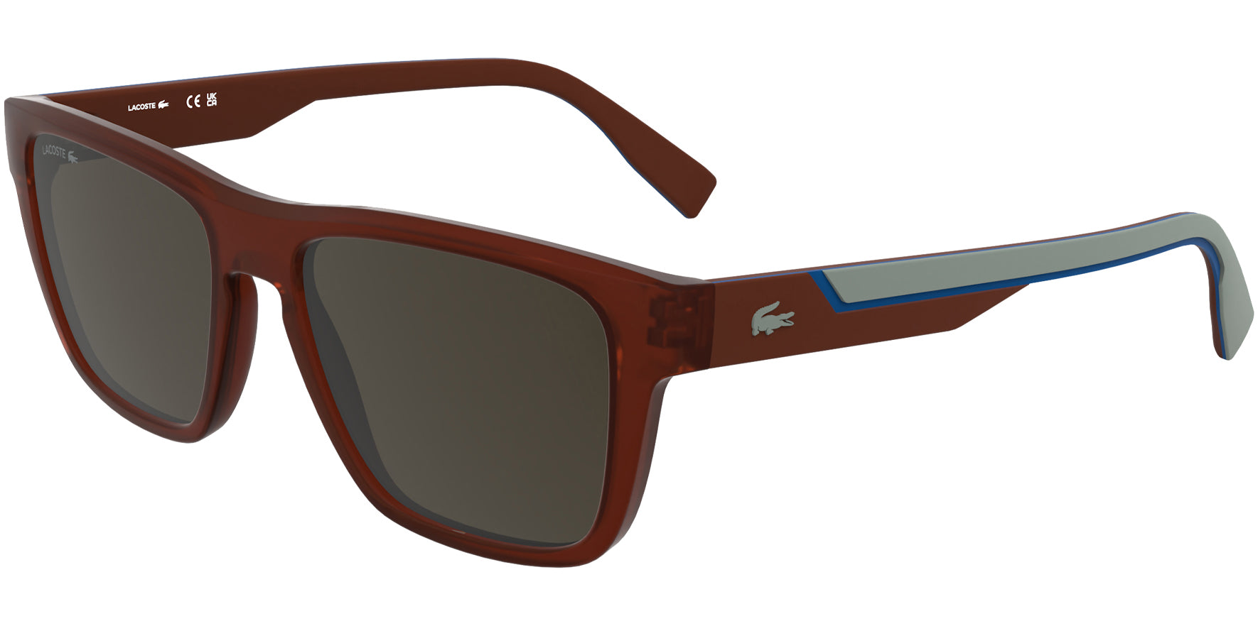 Lacoste Matte Red Soft Square w/ Mirror Lens