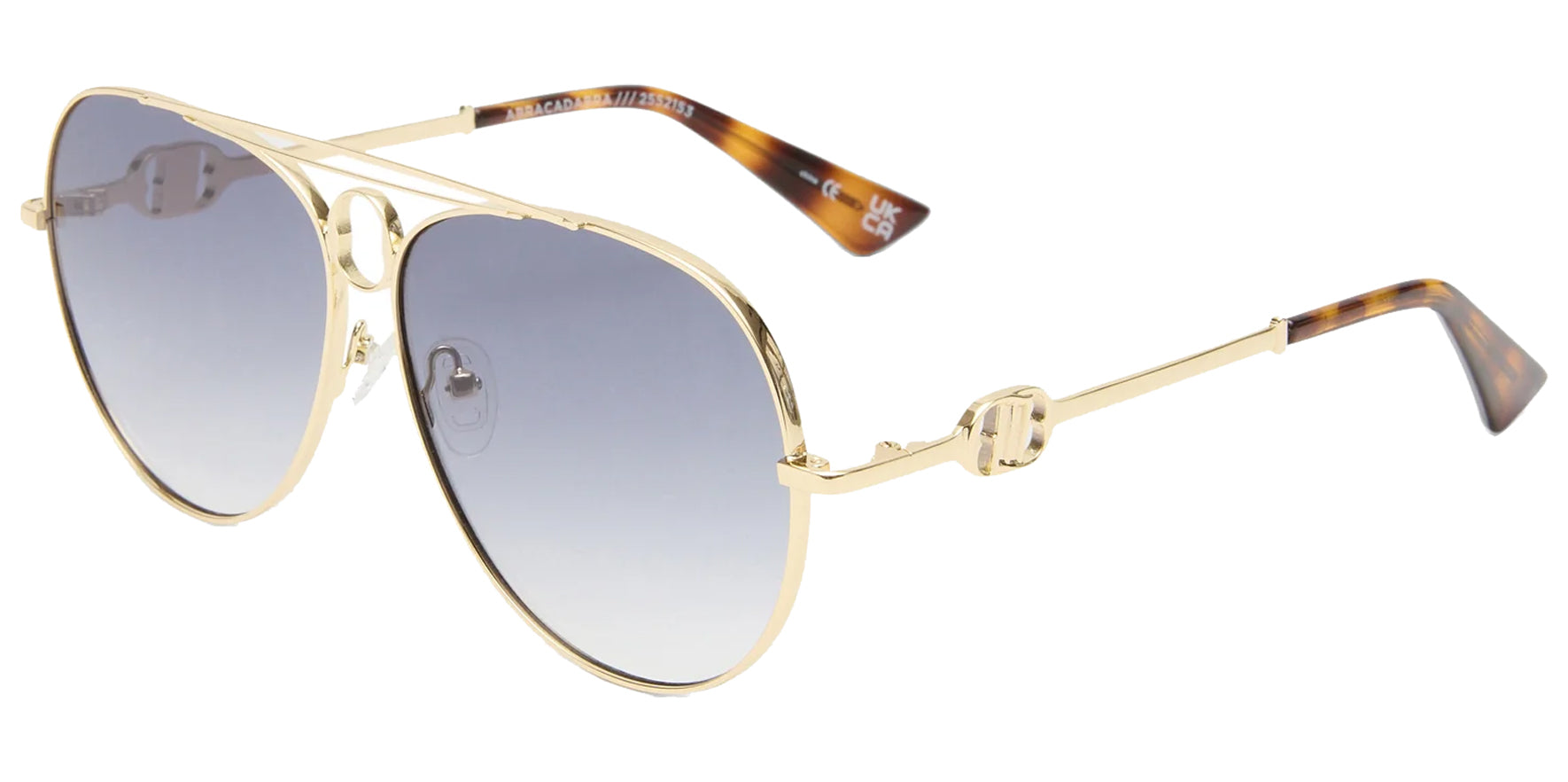 Le Specs Abracadabra Gold-Tone Aviator w/ Tortoise Tips