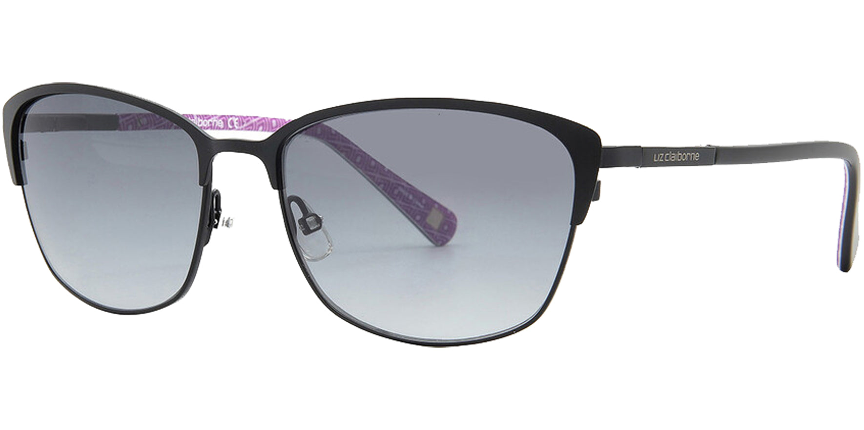 Liz Claiborne Black Soft Square Browline w/ Gradient Lens