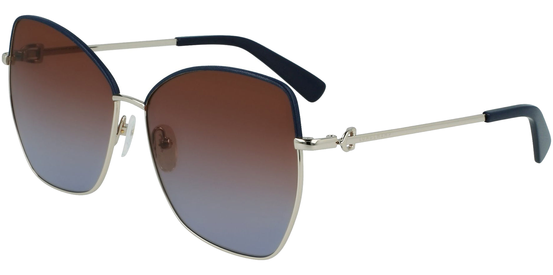 Longchamp Slim Blue/Gold-Tone Butterfly w/ Gradient Lens