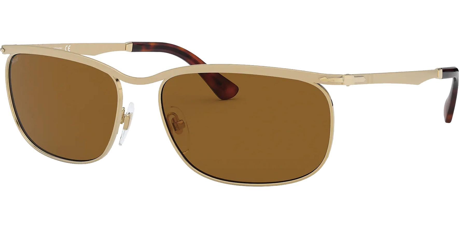 Persol Key West Gold-Tone Brow-Line w/ Glass Lens - Eyedictive