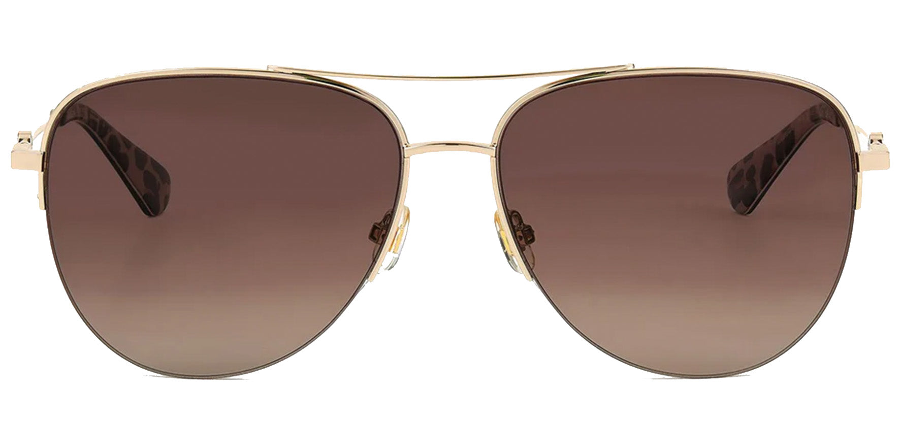 Kate Spade Maisie Polarized Gold-Tone/Havana Semi-Rimless Aviator