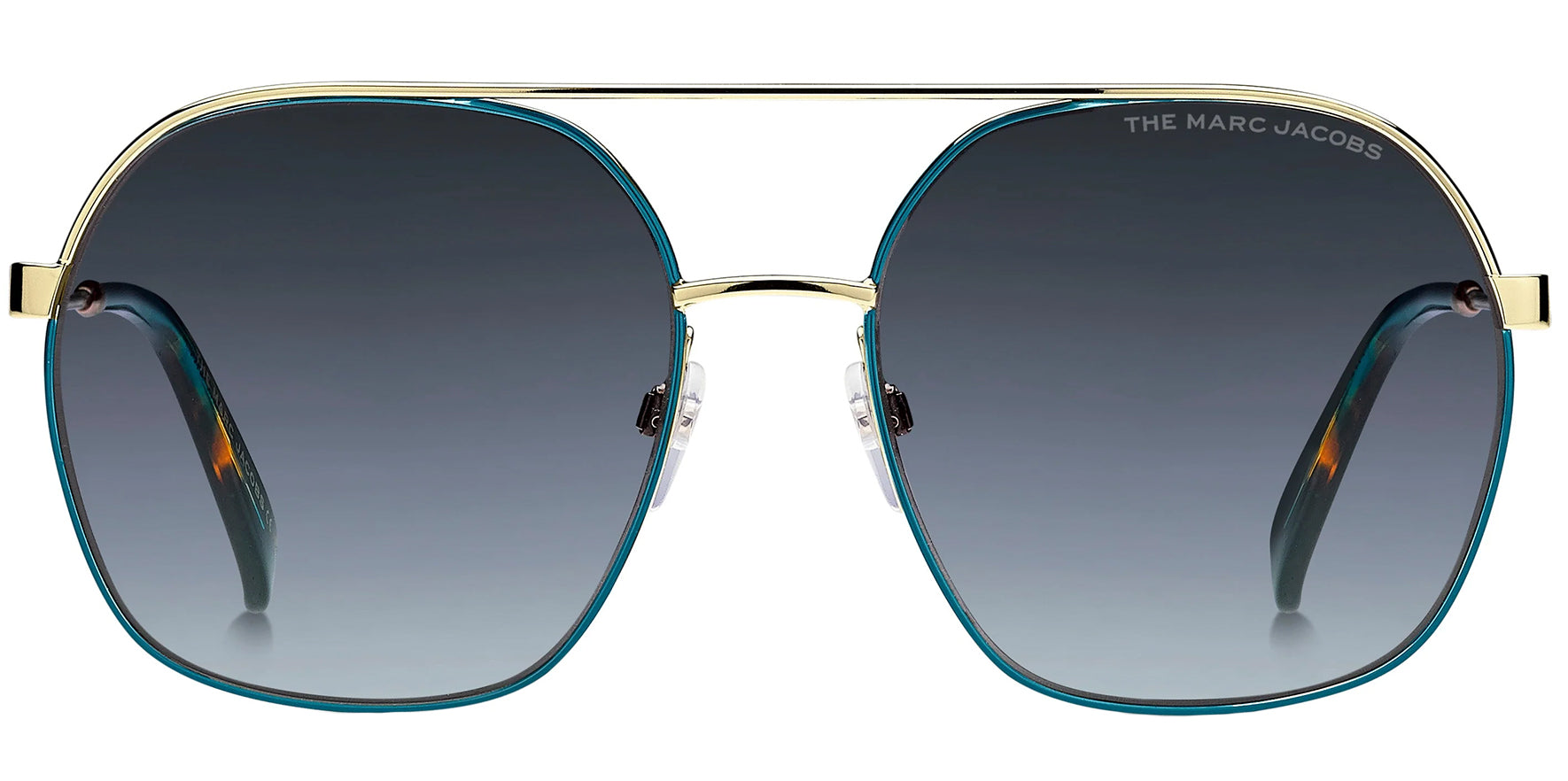 Marc Jacobs Gold-Tone/Teal Oversize Round Aviator - Eyedictive