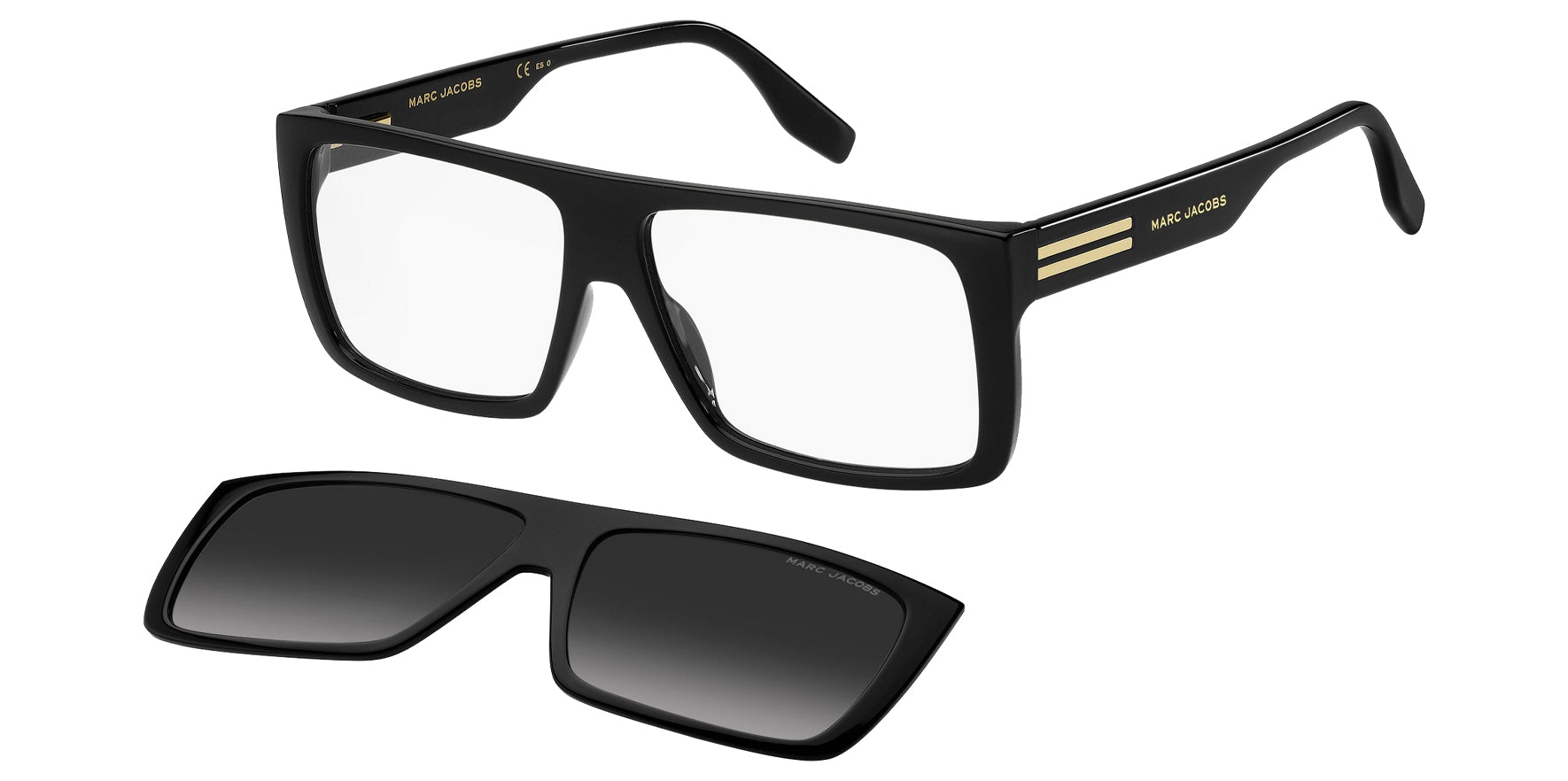 Marc Jacobs Square Eyeglass Frames w/ Clip-on Lens