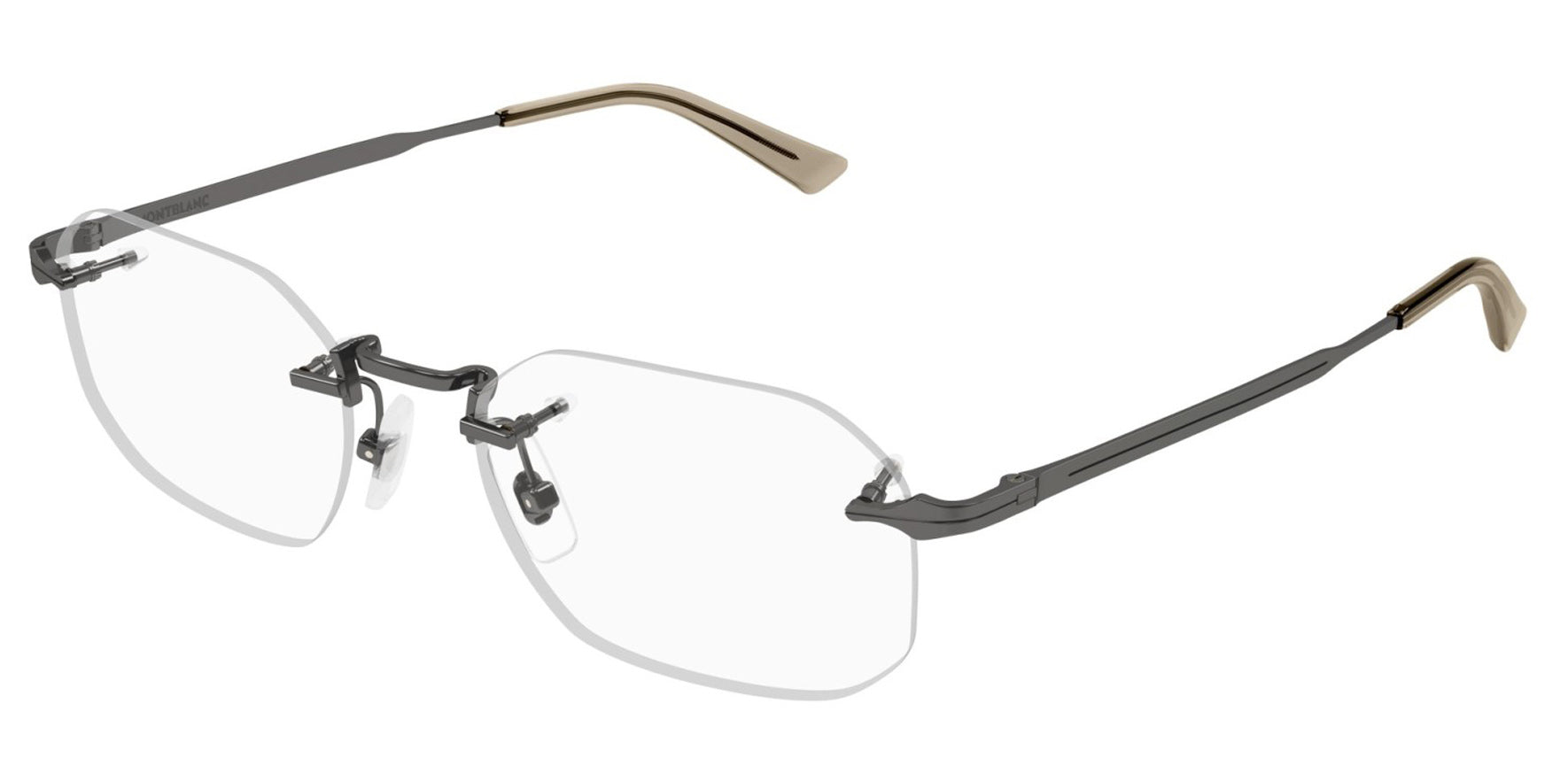 Mont Blanc Rimless Geometric Eyeglass Frames