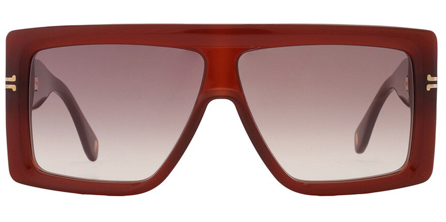 Marc Jacobs Brown Oversize Flat Top Square w/ Gradient Lens - Eyedictive