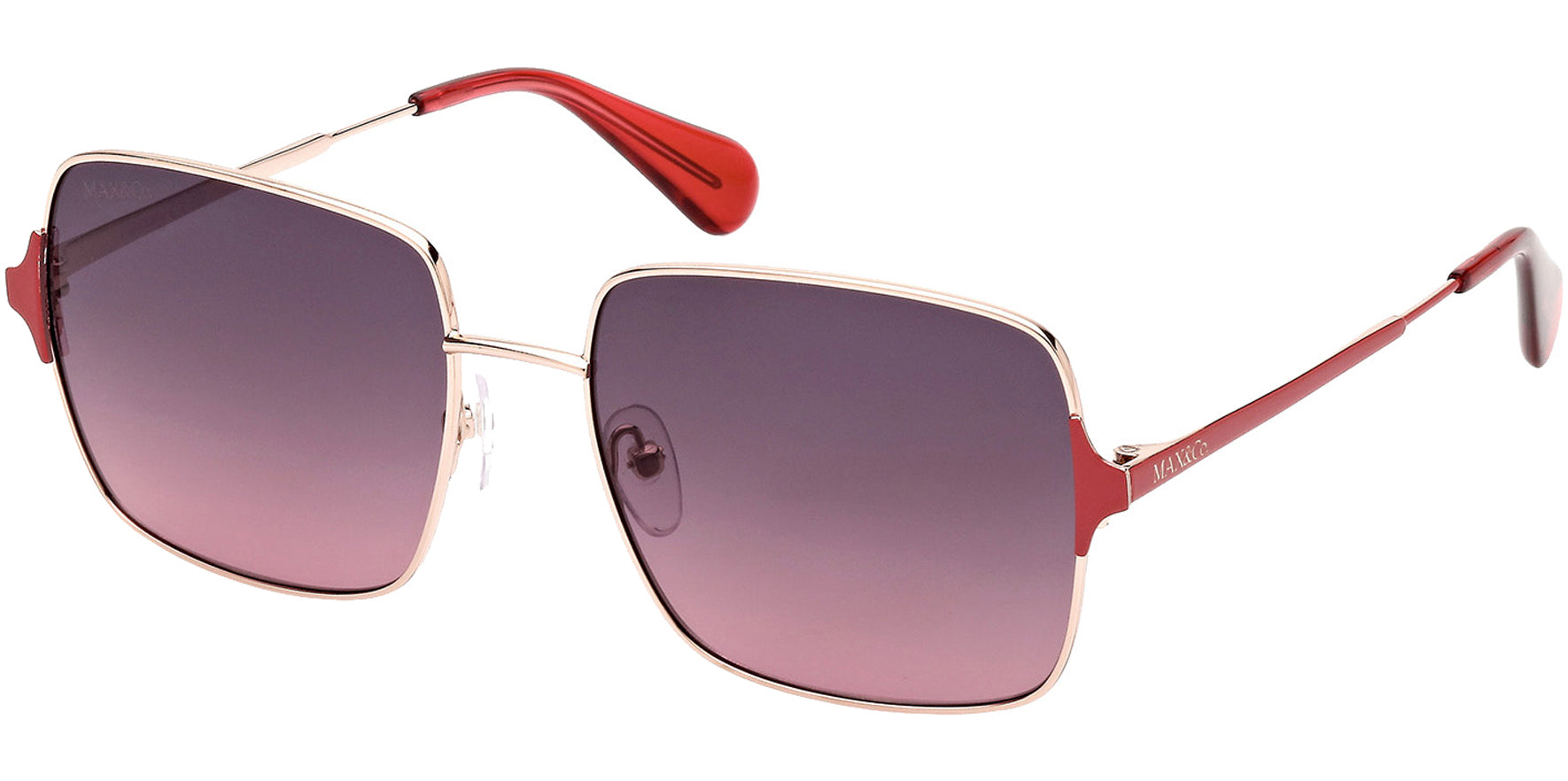 Max & Co Slim Metal Square w/ Acetate Temple Tips