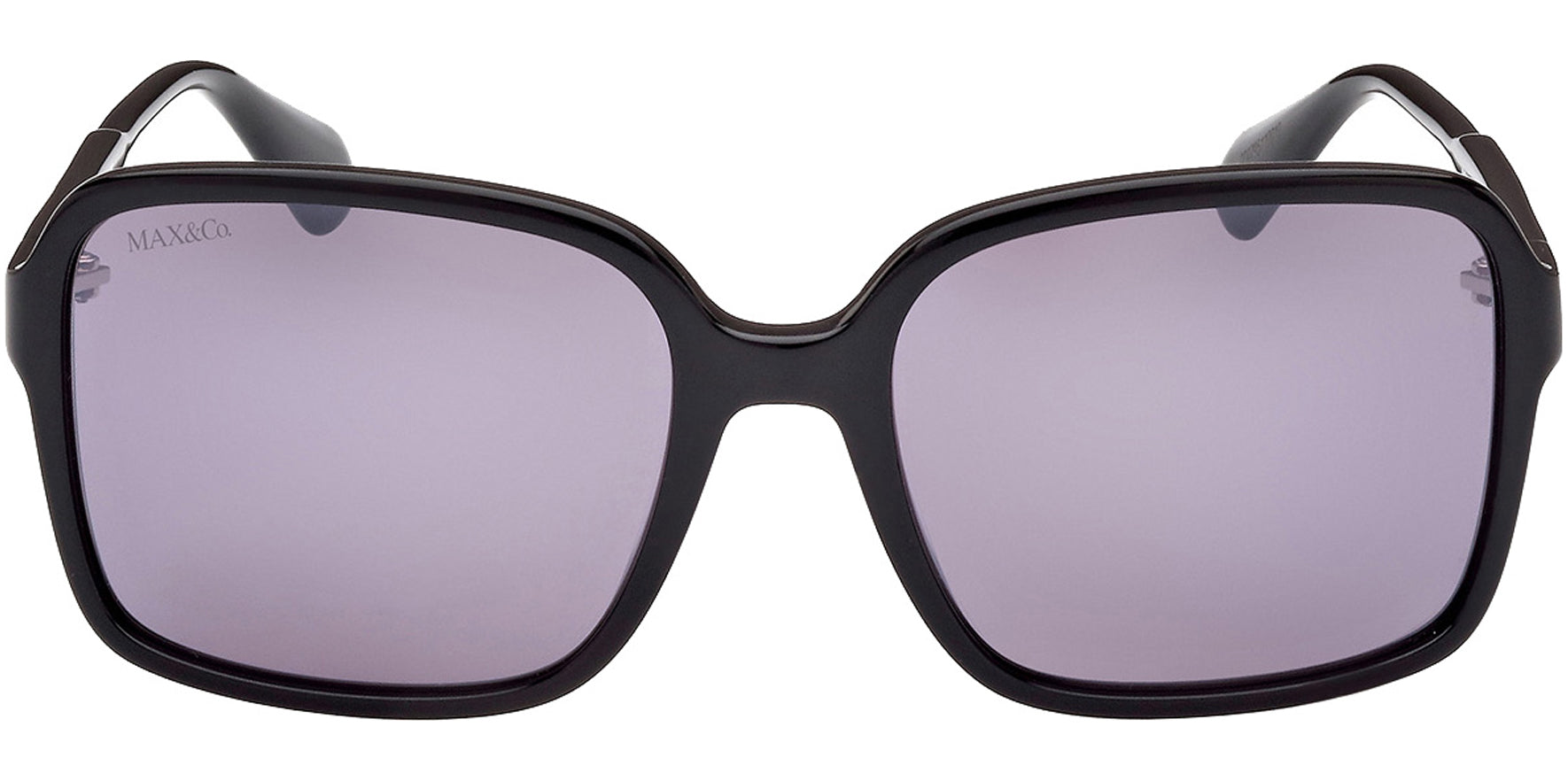 Max & Co Shiny Black Oversized Soft Square w/ Mirror Lens