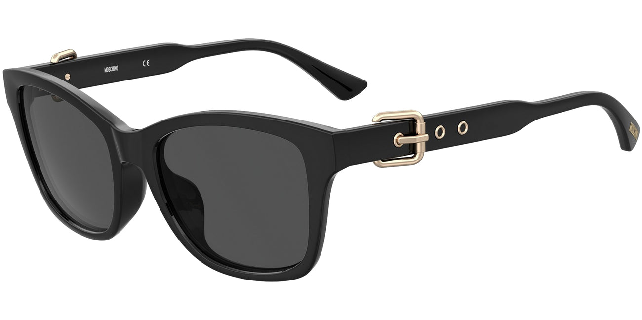 Moschino Black Squared Cat Eye w/ Buckle Temples