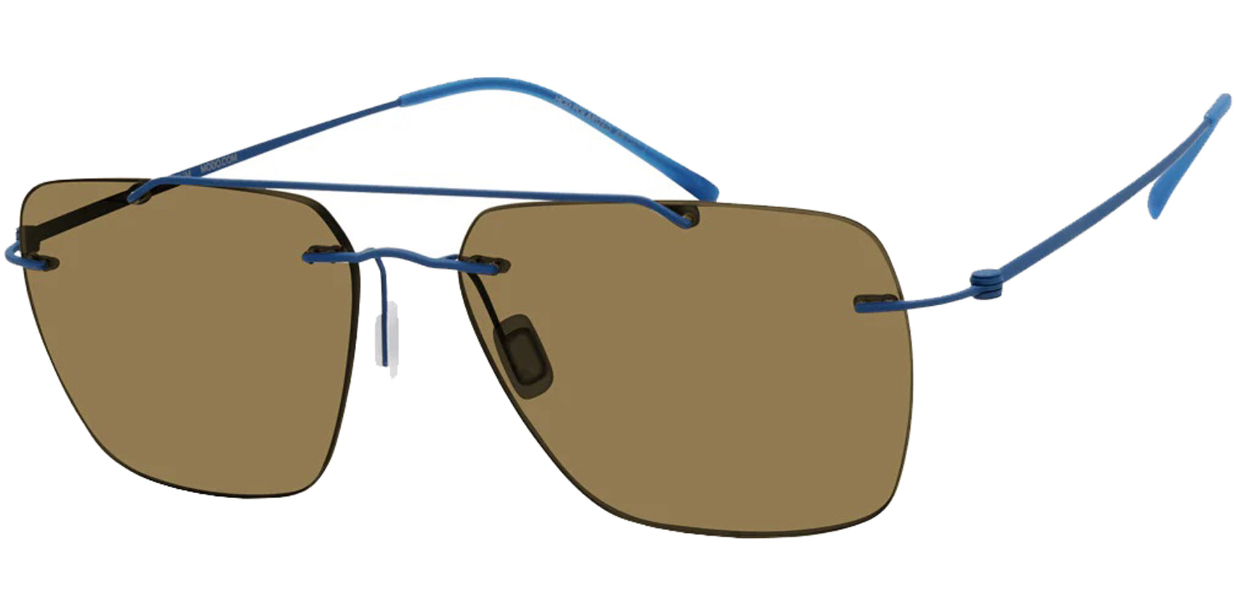 Modo Polarized Thin Titanium Rimless Navigator Sunglasses w/ HCD Lens