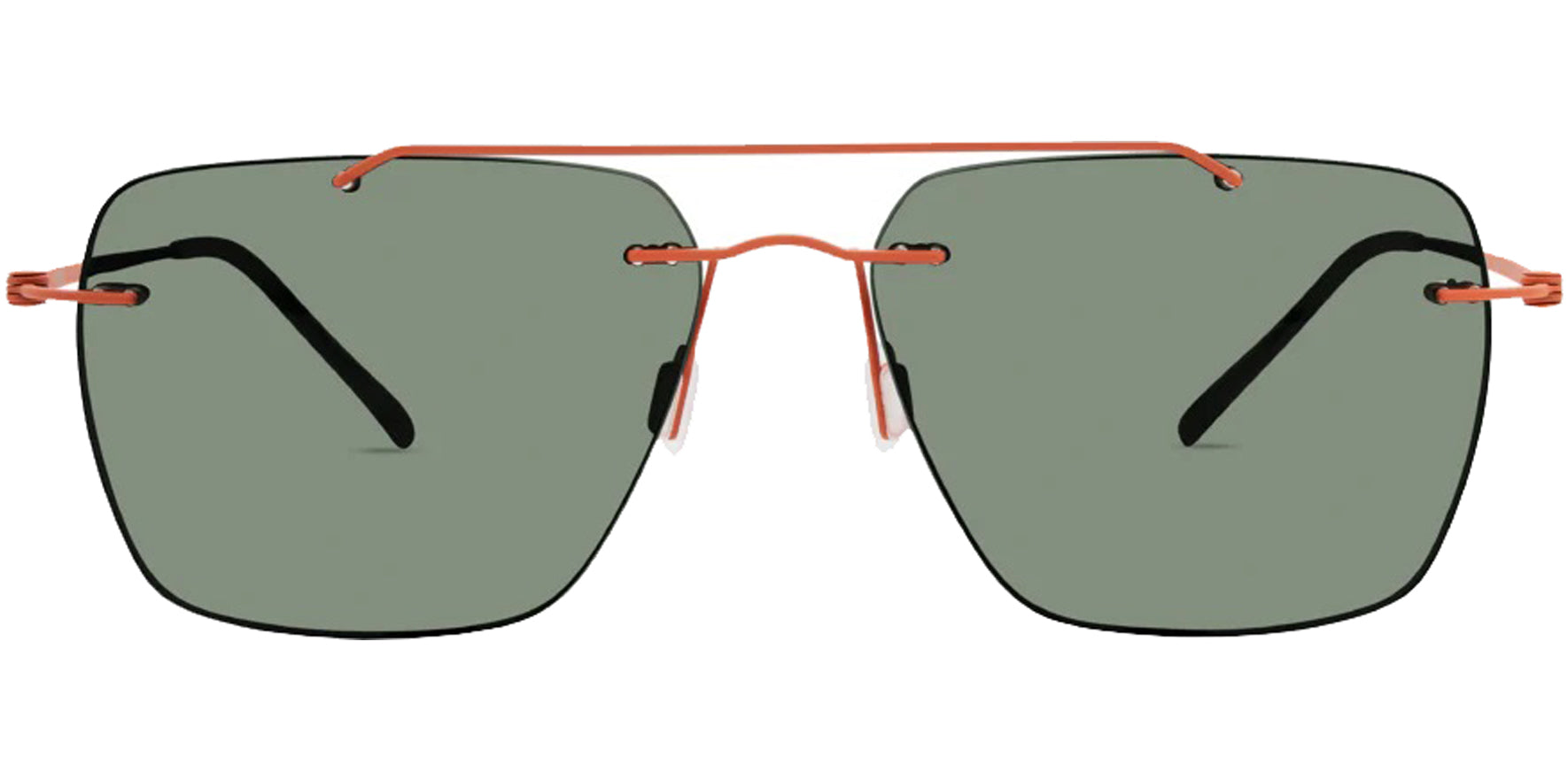 Modo Polarized Thin Titanium Rimless Navigator Sunglasses w/ HCD Lens