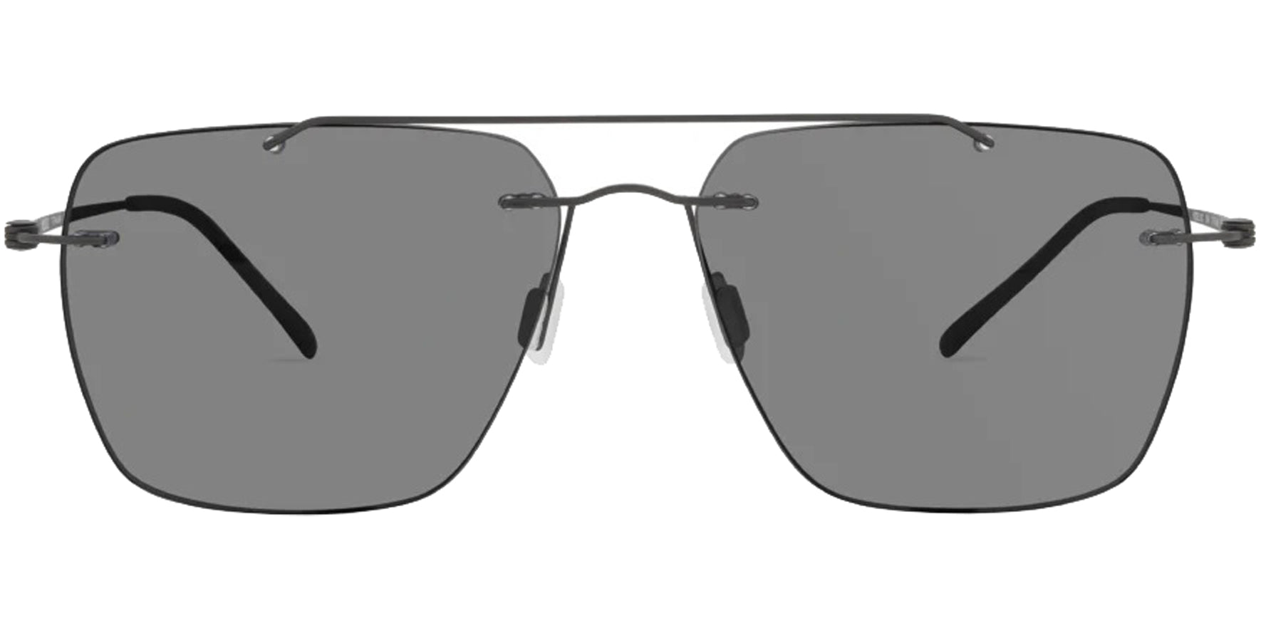 Modo Polarized Thin Titanium Rimless Navigator Sunglasses w/ HCD Lens