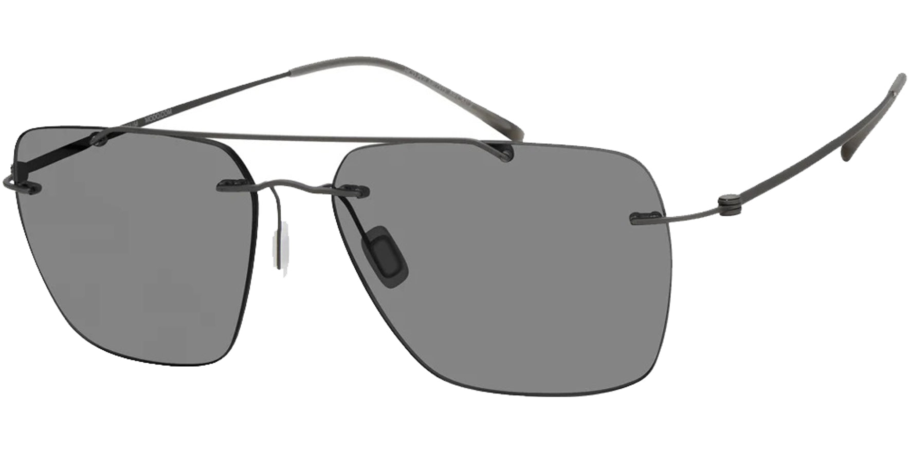 Modo Polarized Thin Titanium Rimless Navigator Sunglasses w/ HCD Lens