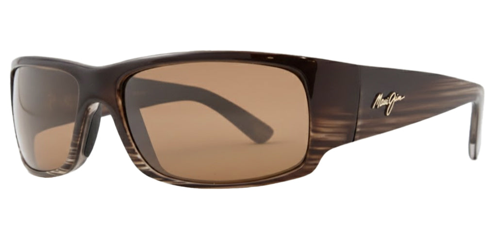 Maui Jim World Cup Polarized Chocolate Stripe Wrap w/ Glass Lens