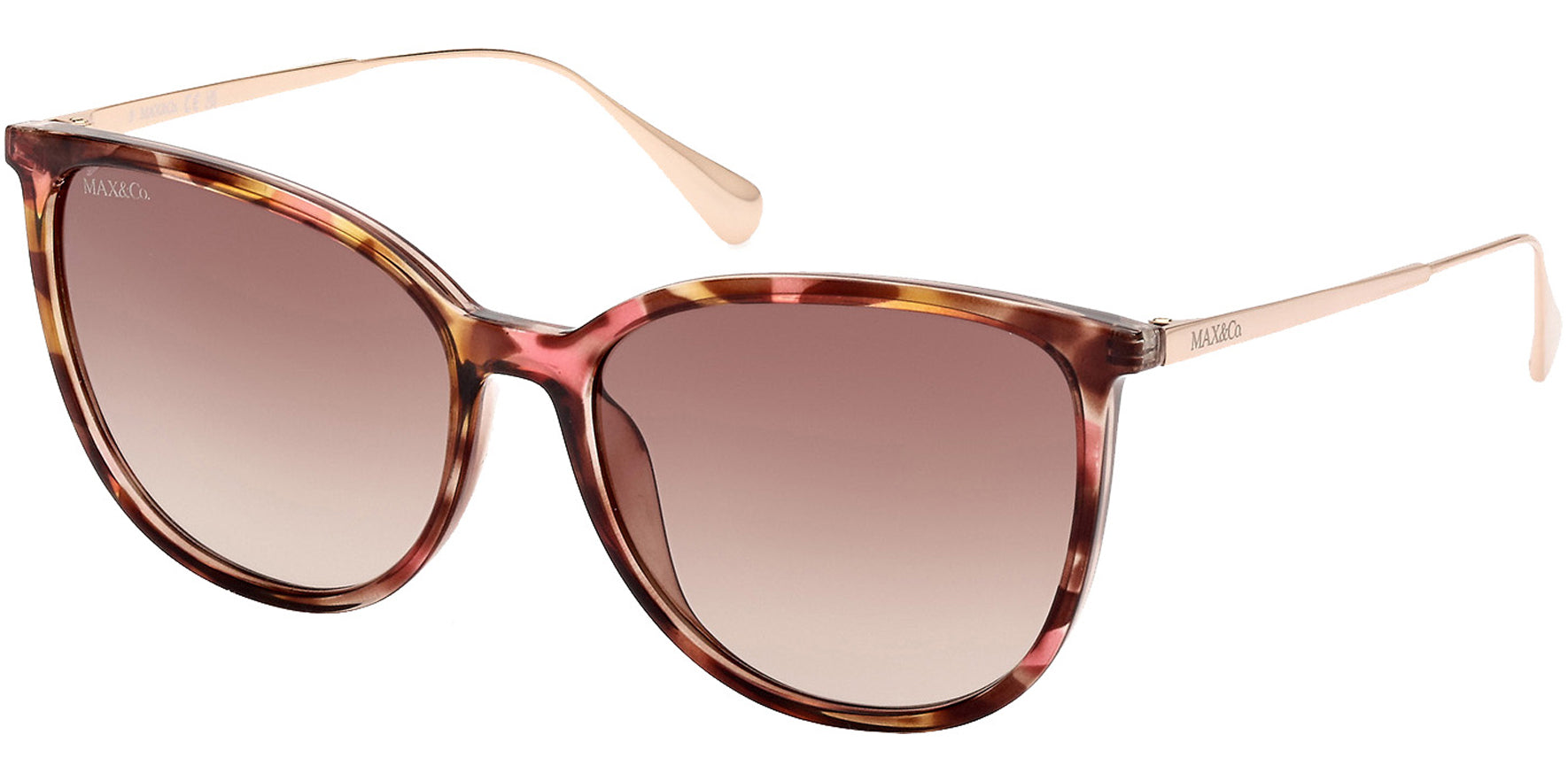 Max & Co Transparent Tortoise Cat-Eye w/ Gradient Lens