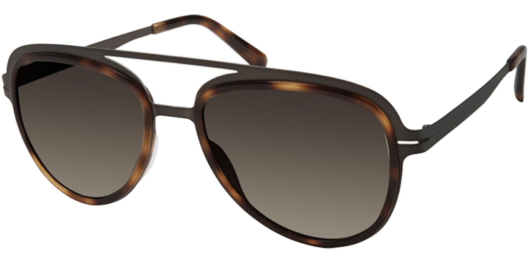 Modo Polarized Titanium Aviator Sunglasses w/ Gradient Lens