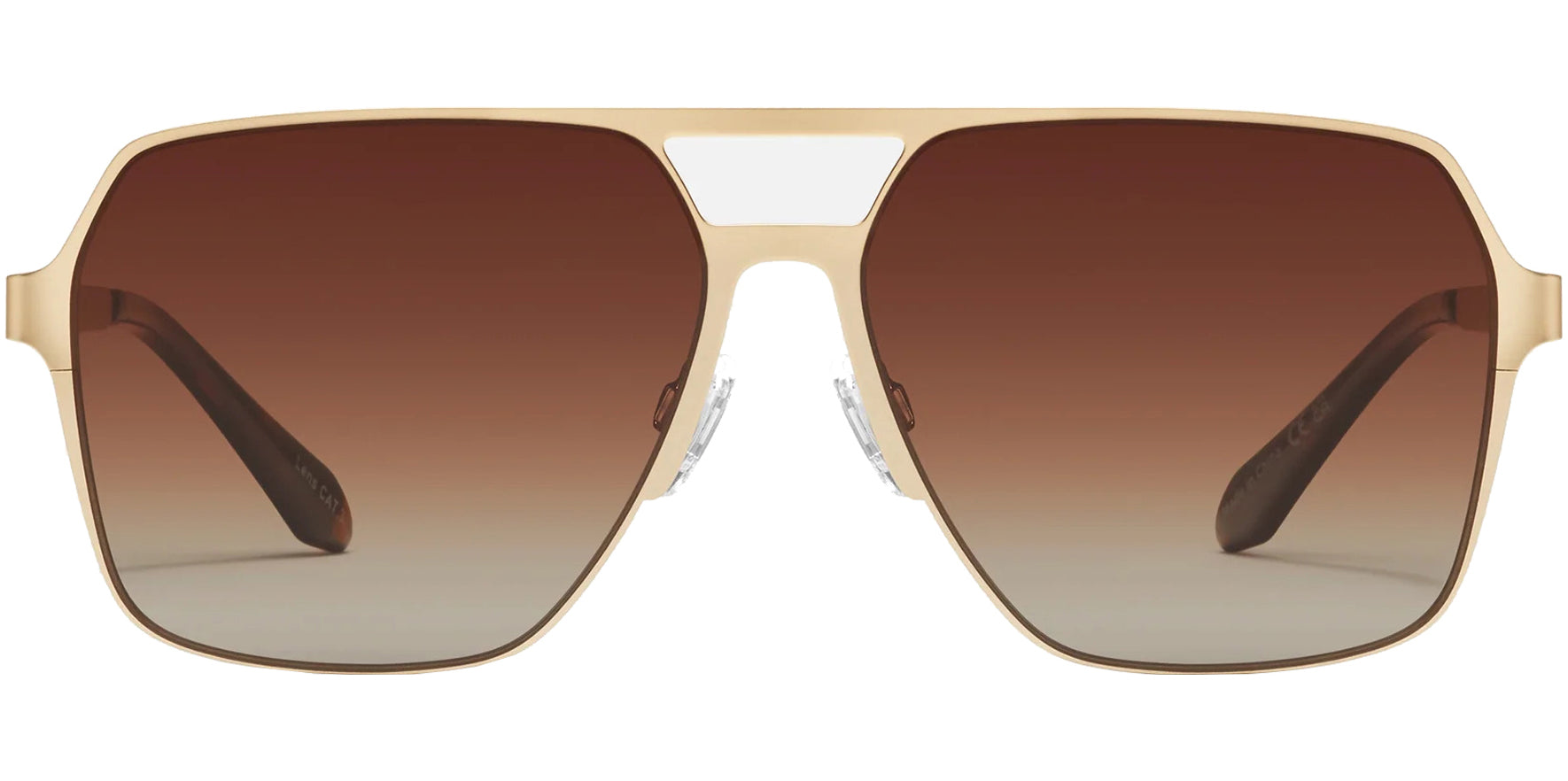 Quay Backstage Pass Polarized Gold-Tone Navigator w/ Gradient Lens