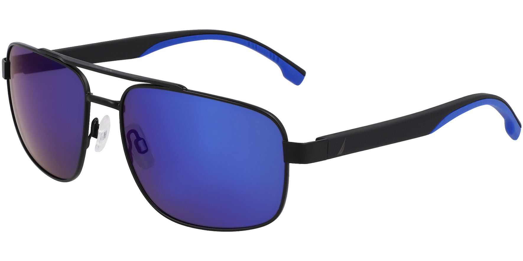 Nautica Polarized Matte Black Navigator w/ Mirror Lens