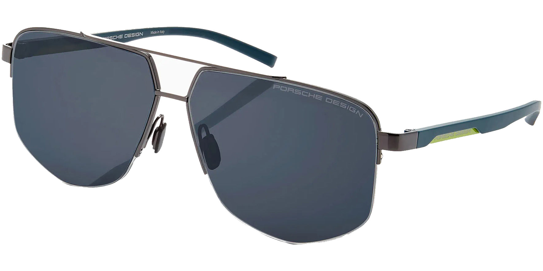 Porsche Design Geometric Semi-Rimless Aviator