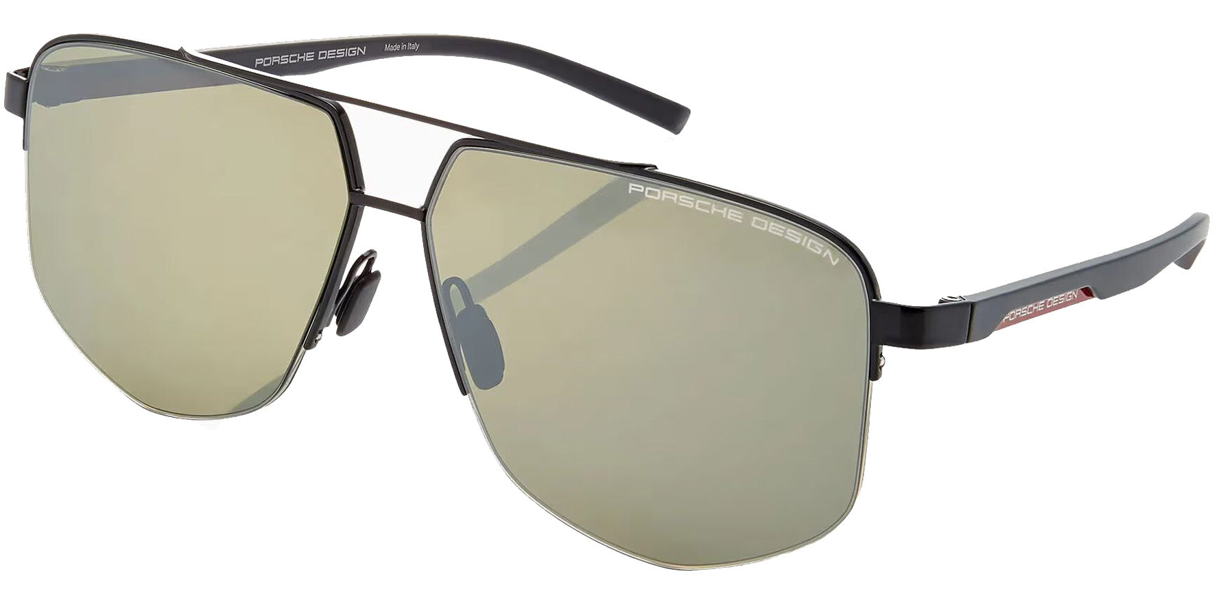 Porsche Design Geometric Semi-Rimless Aviator