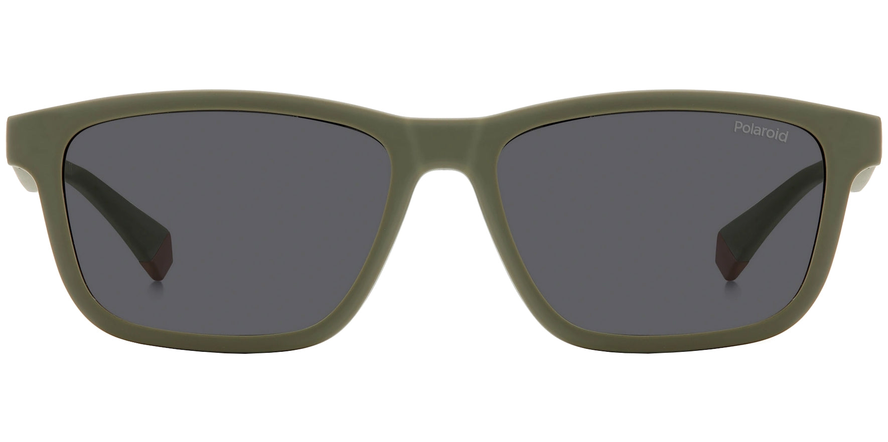 Polaroid Matte Green Square Eyeglass Frames w/ Polarized Clip-On Lens