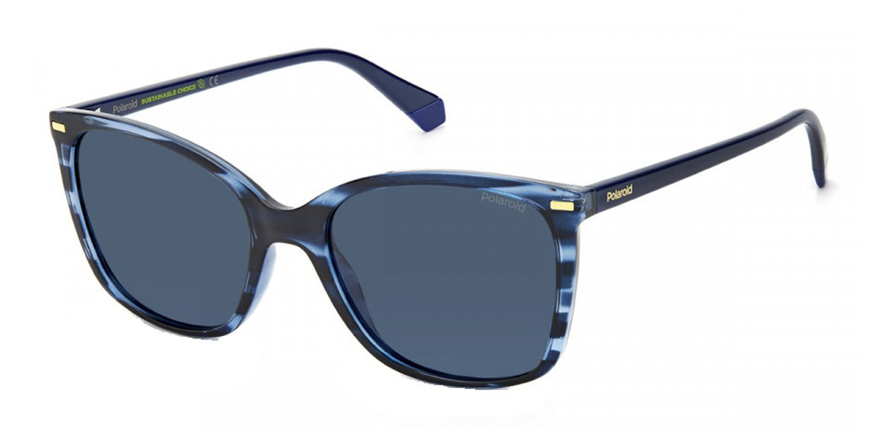 Polaroid Polarized Blue Havana Square Cat Eye