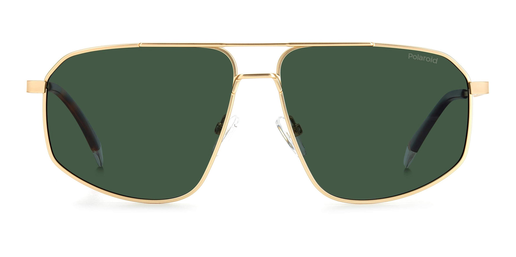 Polaroid Polarized Matte Gold-Tone Geometric Aviator - Eyedictive