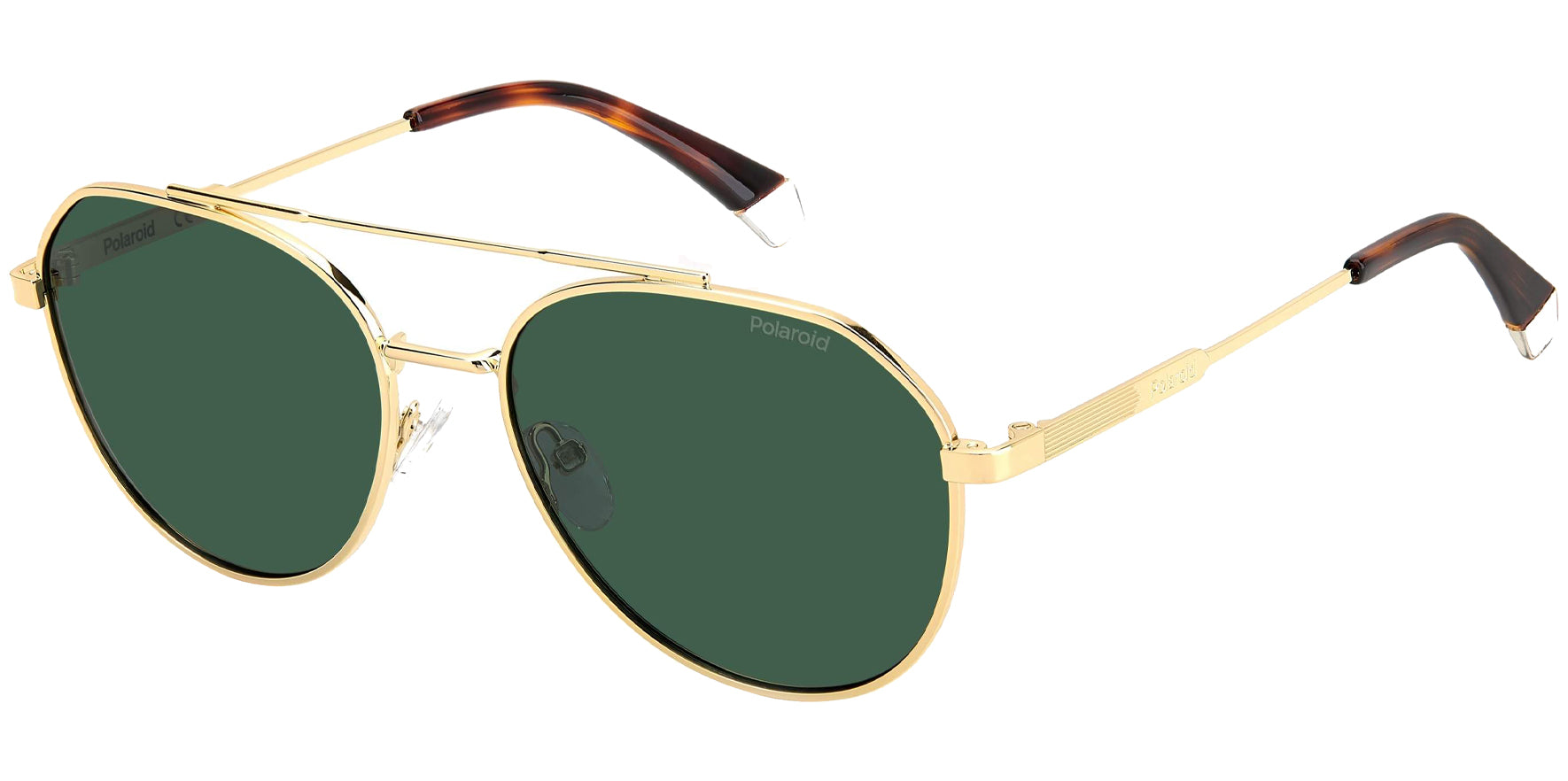 Polaroid Polarized Gold-Tone Rounded Aviator