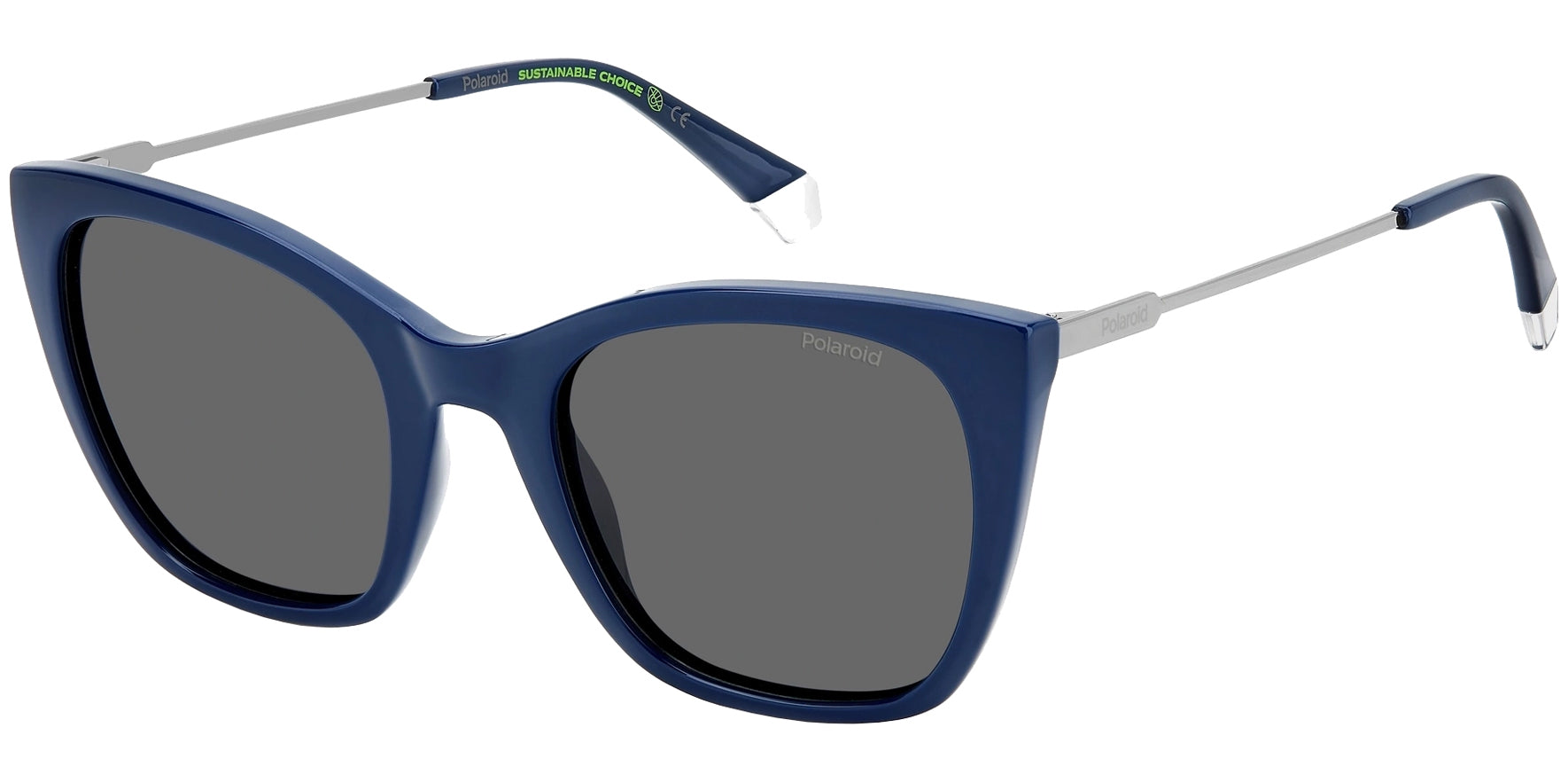 Polaroid Polarized Blue Cat Eye w/ Slim Temples