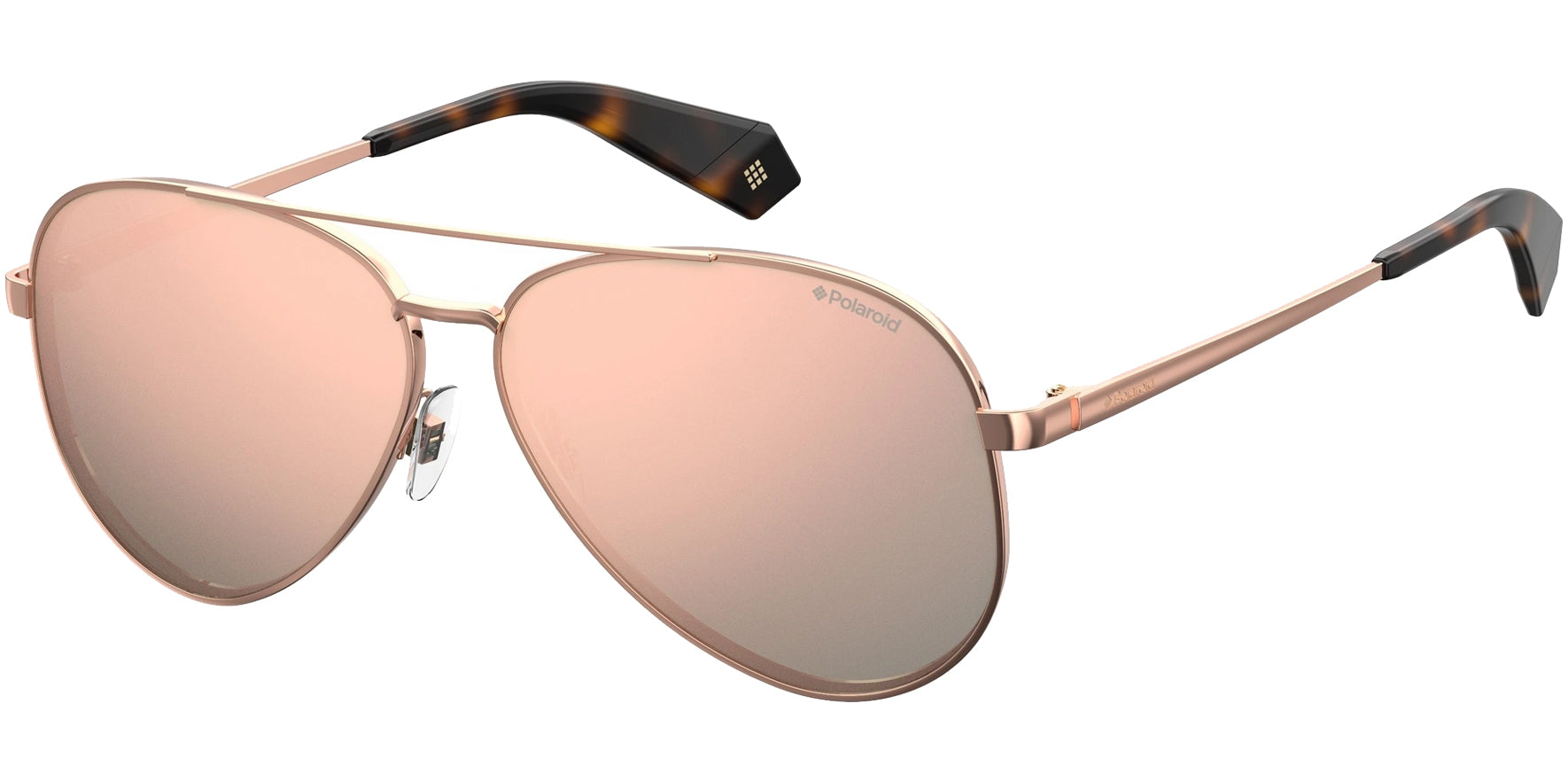 Polaroid Polarized Copper Aviator w/ Mirror Lens