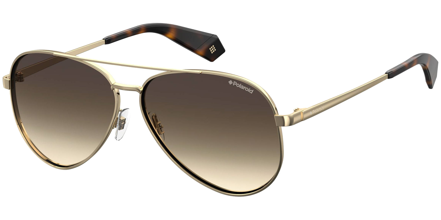 Polaroid Polarized Gold-Tone Aviator w/ Gradient Lens - Eyedictive