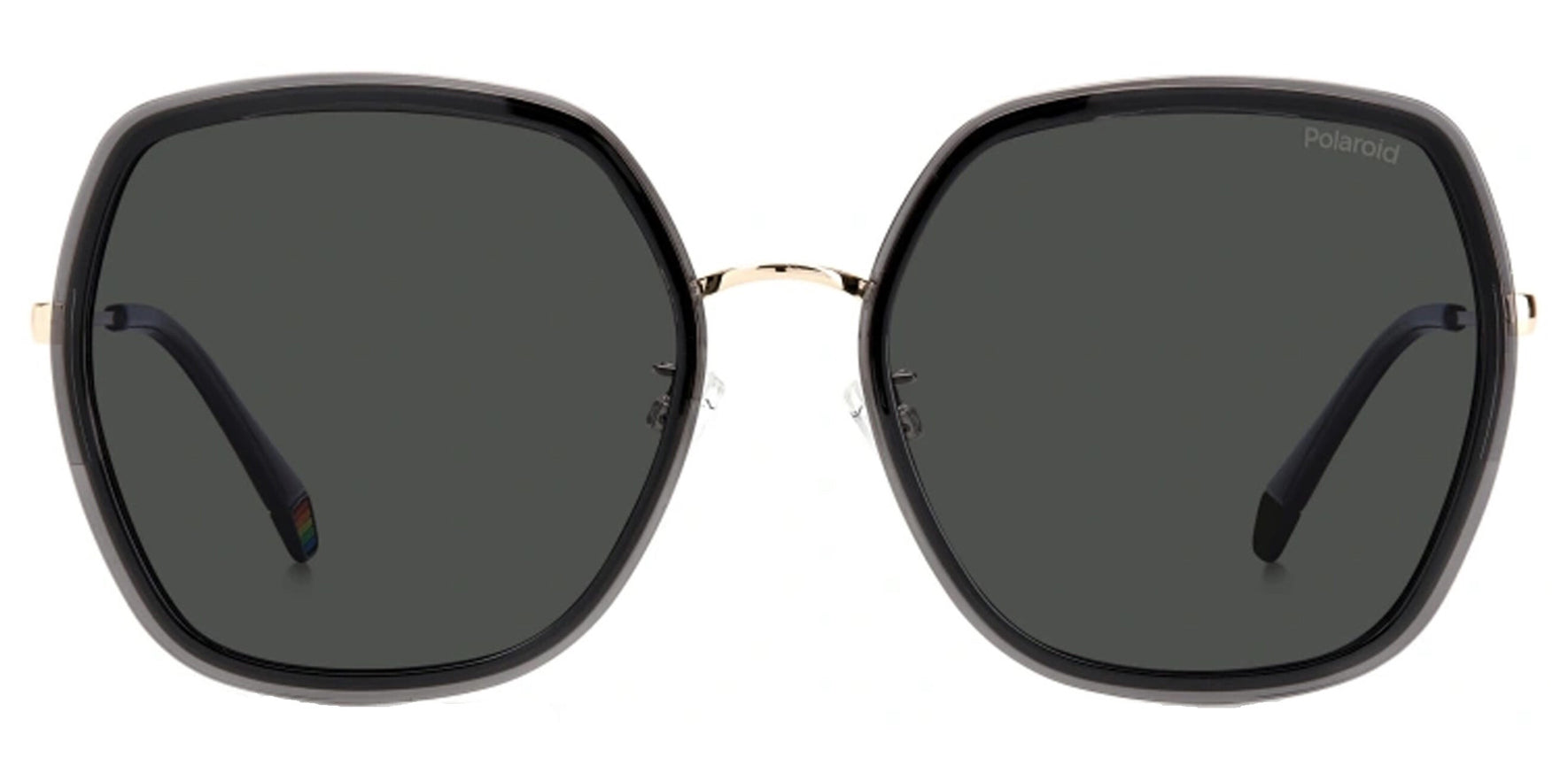 Polaroid Polarized Black/Gold-Tone Geometric Butterfly