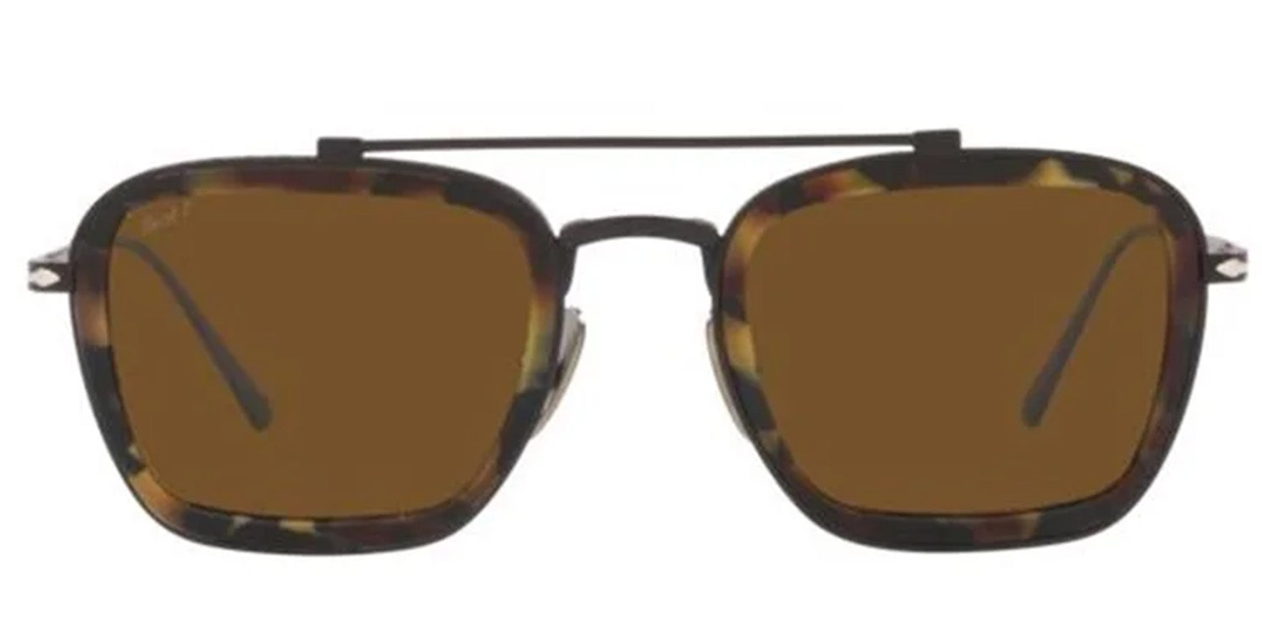 Persol Polarized Titanium Squared Aviator w/ Glass Lens