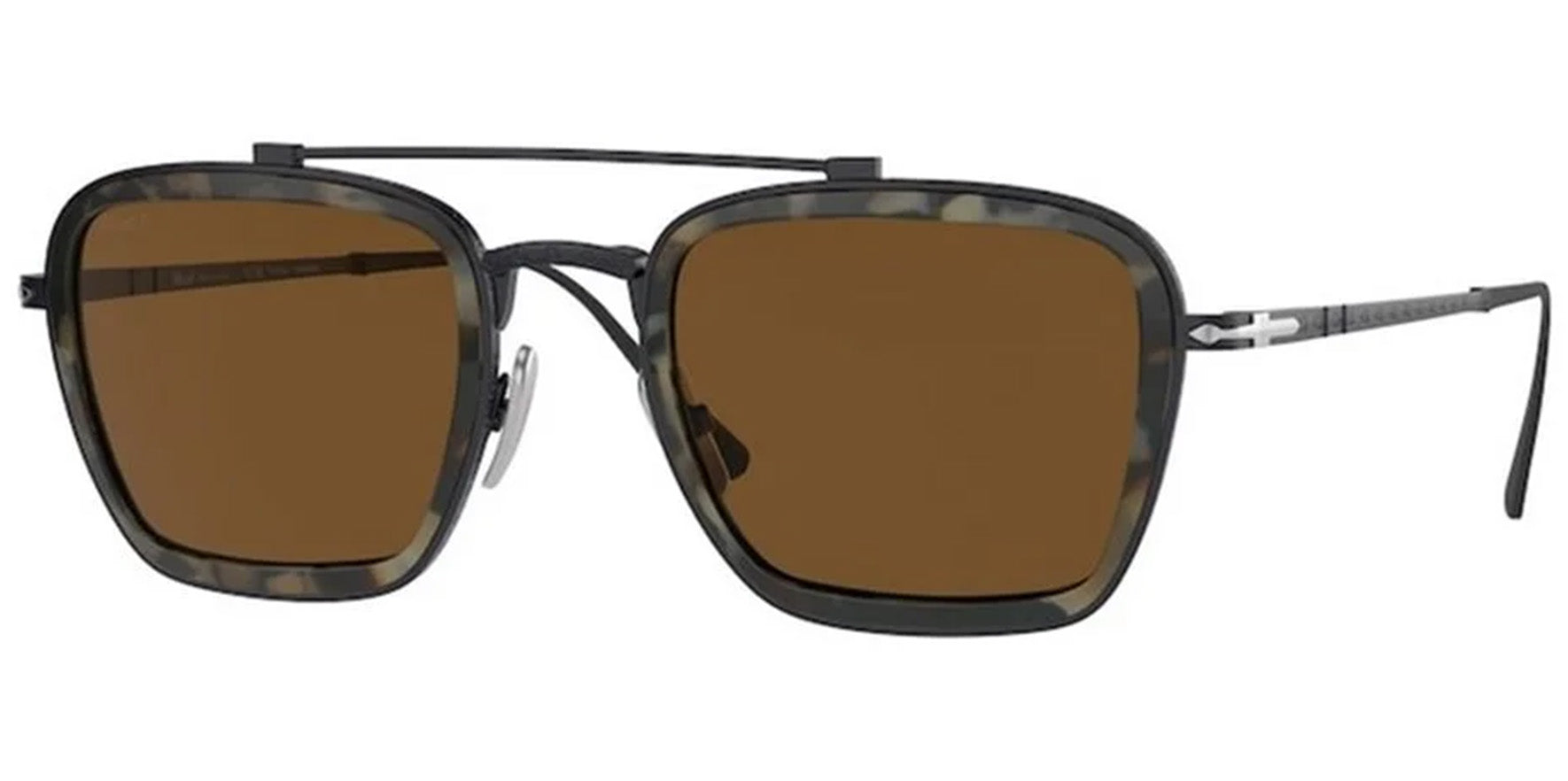 Persol Polarized Titanium Squared Aviator w/ Glass Lens