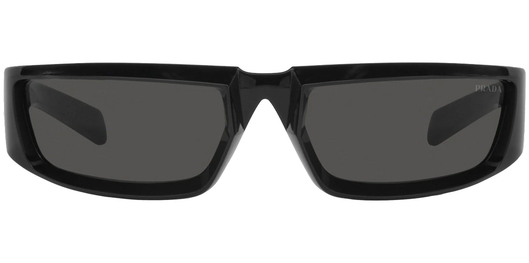 Prada Polished Black Rectangle Wrap - Eyedictive