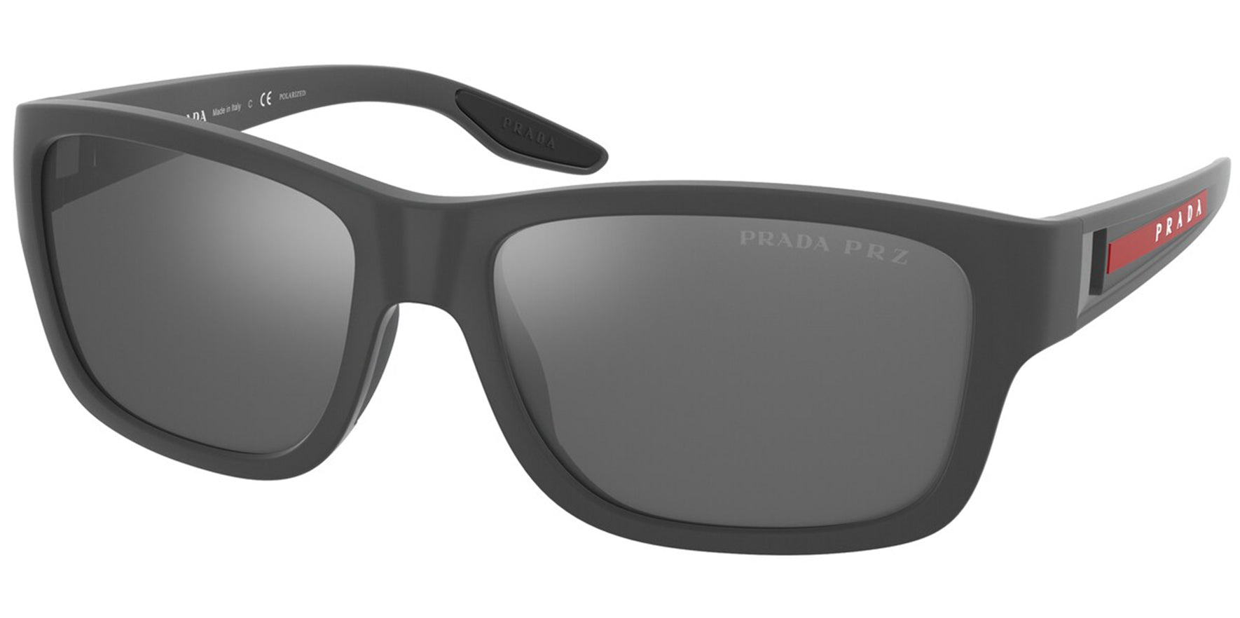 Prada Linea Rossa Polarized Rubber Rectangle Sport - Eyedictive