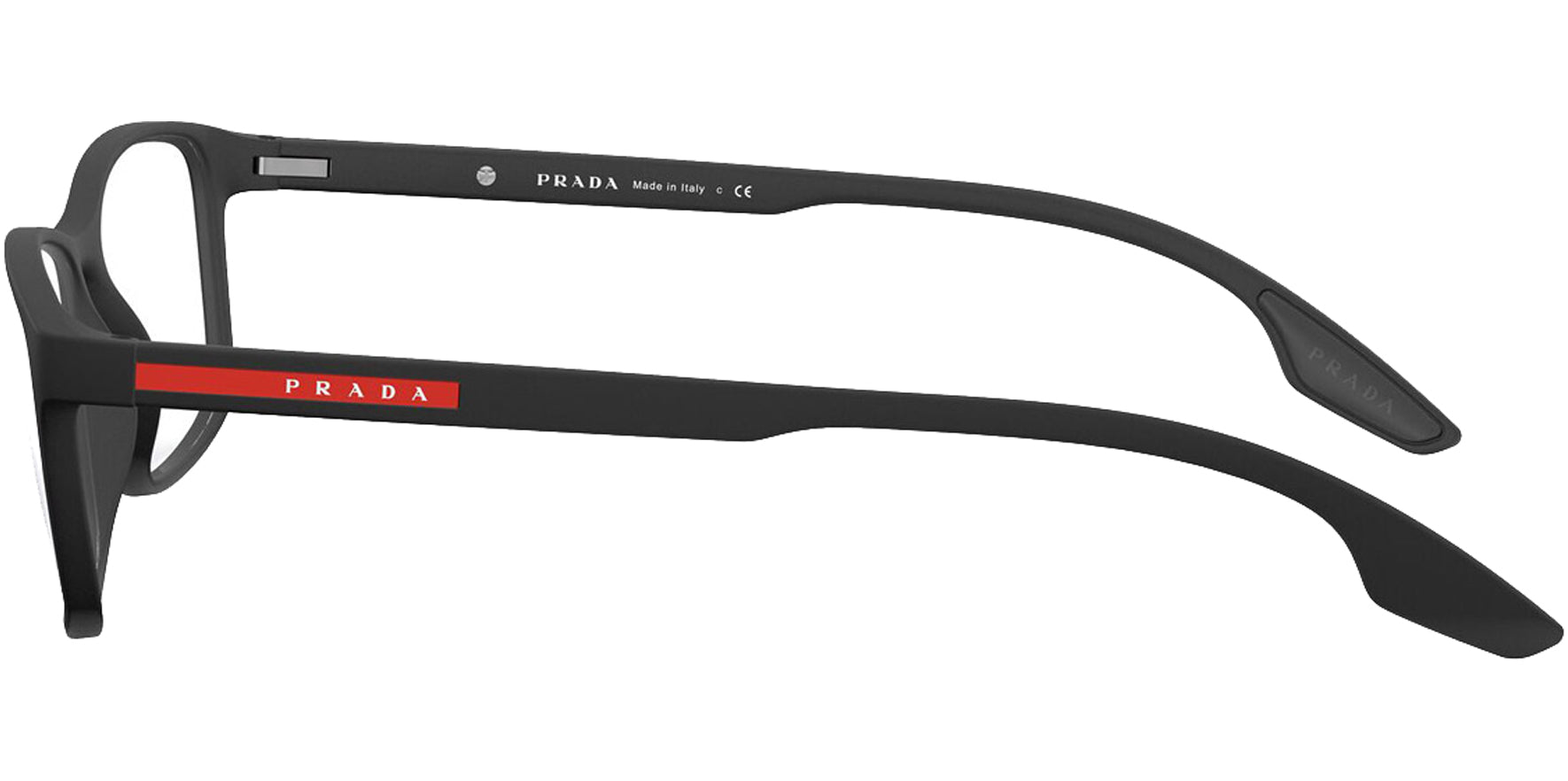 Prada Linea Rossa Lifestyle Black Rubber Eyeglass Frames - Eyedictive