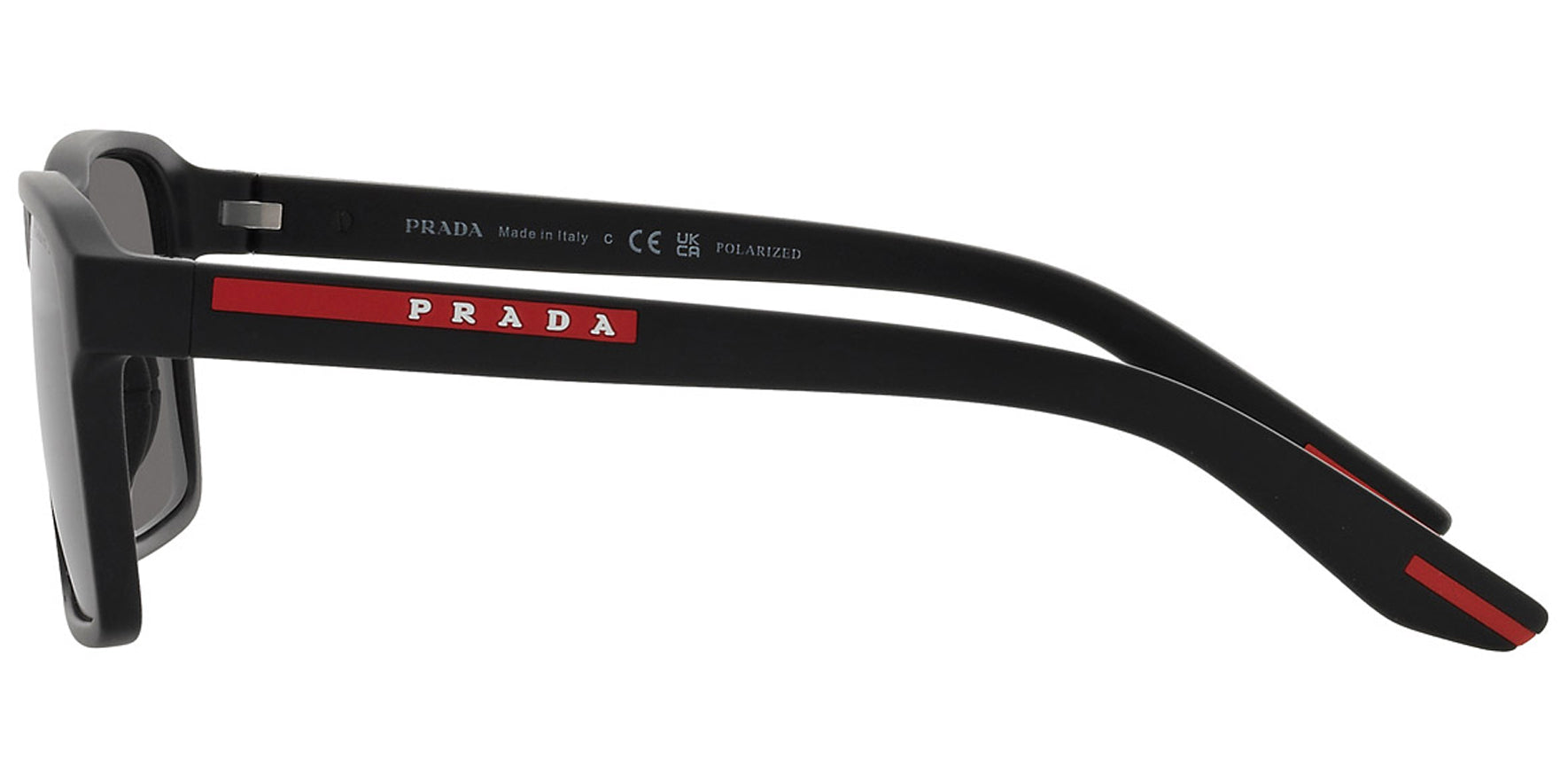 Prada Linea Rossa Polarized Black Rubber Rectangle - Eyedictive