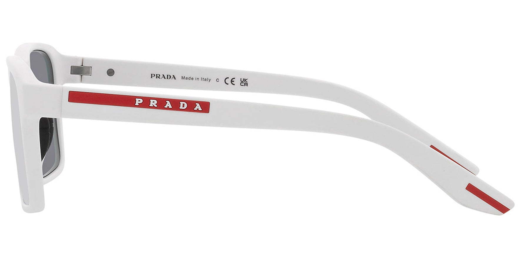 Prada Linea Rossa White Rubber Rectangle - Eyedictive