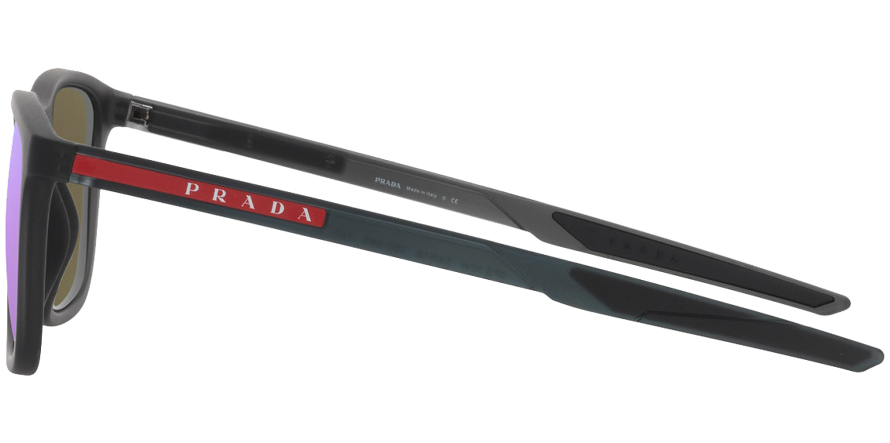 Prada Linea Rossa Transparent Grey Rubber Square Sport - Eyedictive