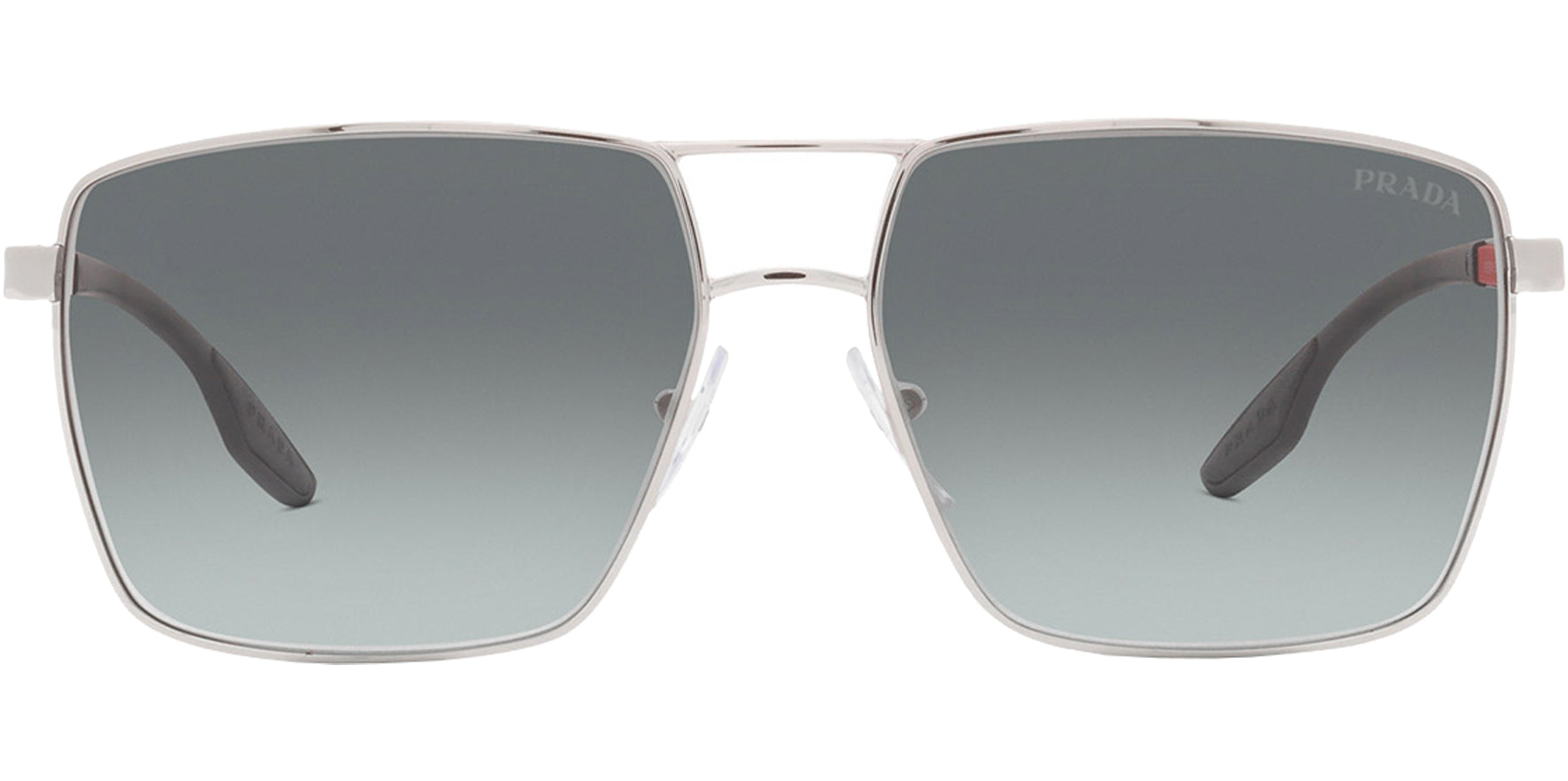 Prada Linea Rossa Silver-Tone Navigator w/ Gradient Lens - Eyedictive