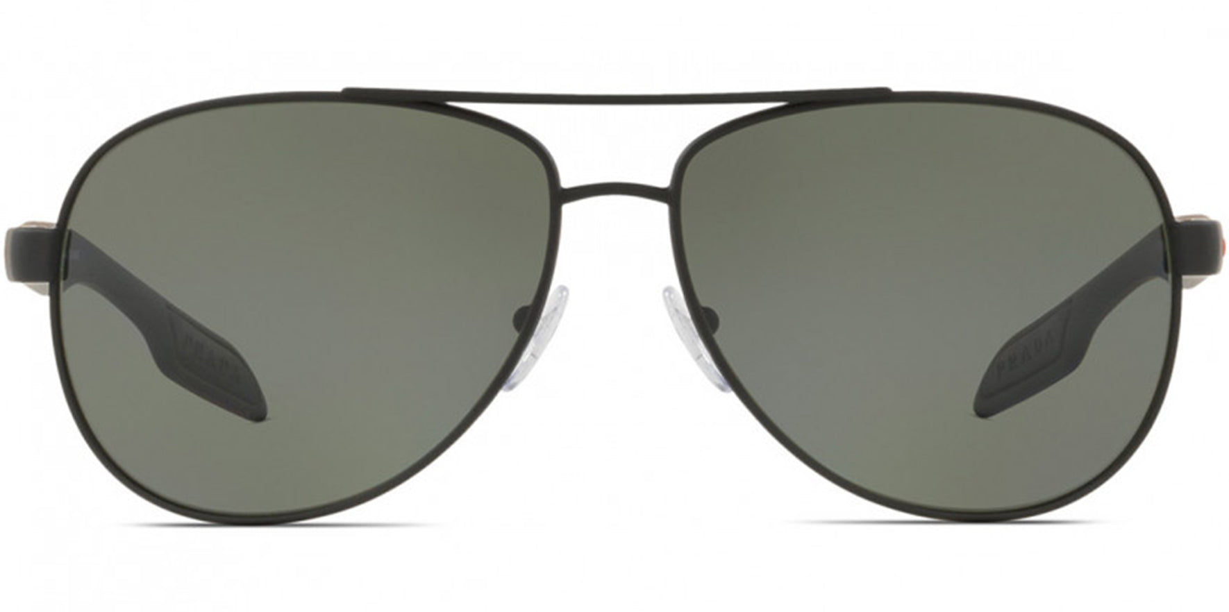 Prada Linea Rossa Benbow Polarized Black Rubber Aviator - Eyedictive