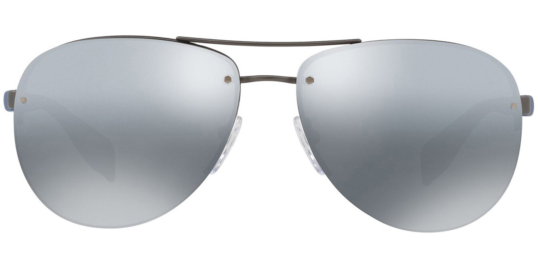 Prada Linea Rossa Polarized Gunmetal Rimless Aviator - Eyedictive