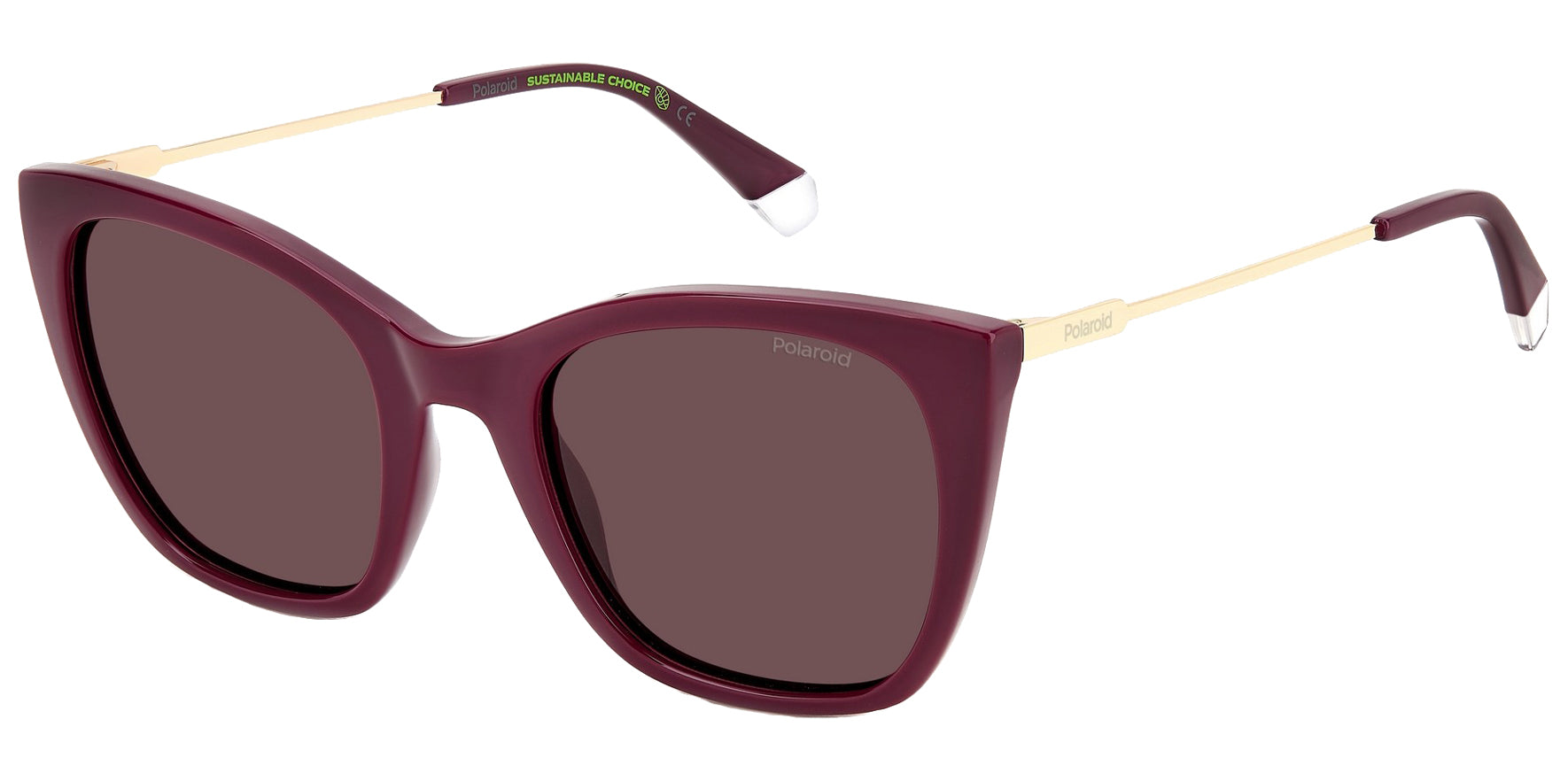 Polaroid Polarized Rounded Cat Eye w/ Metal Temples