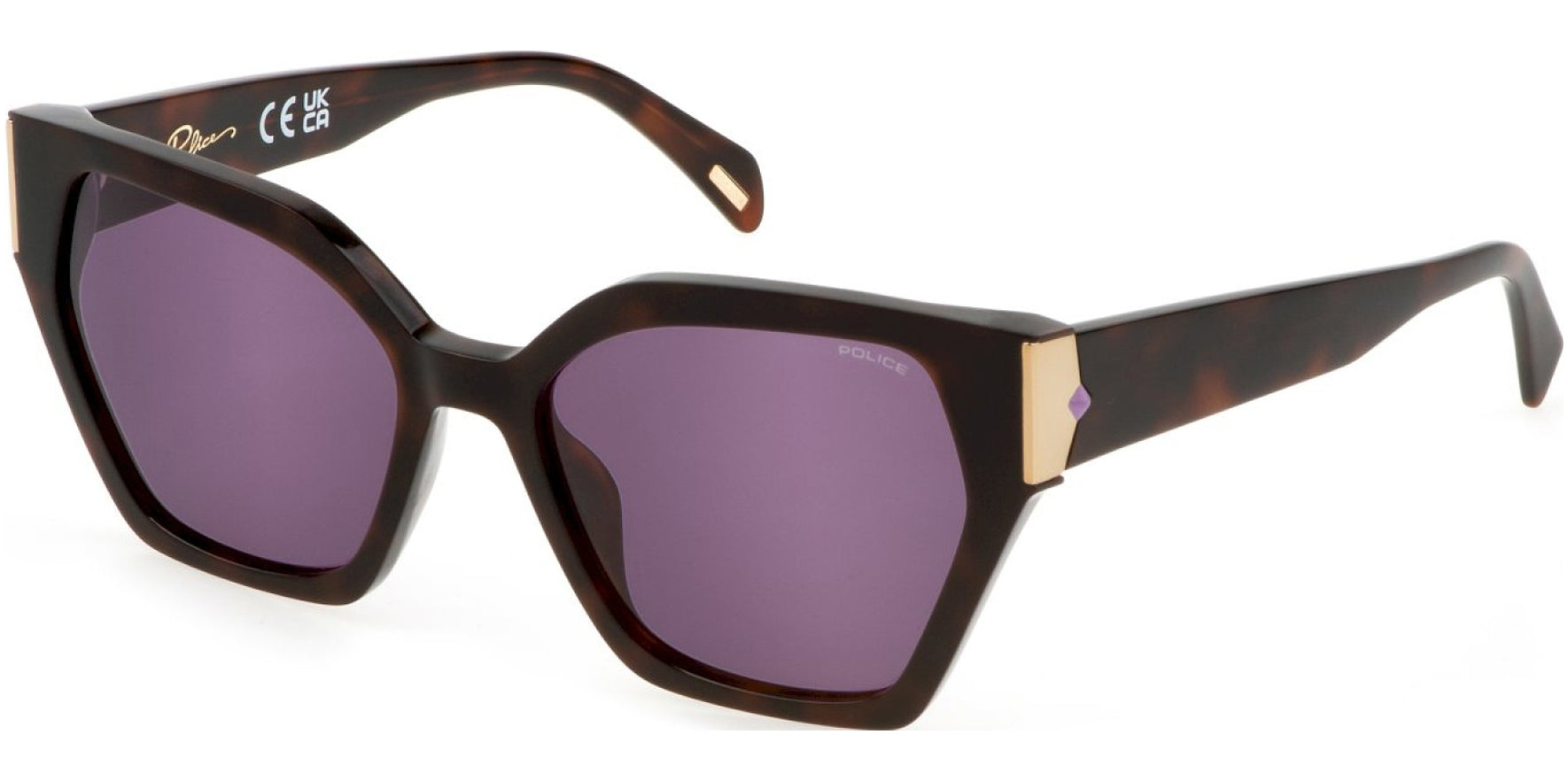 Police Gem 2 Squared Cat-Eye w/ 5-Barrel Steel Hinges