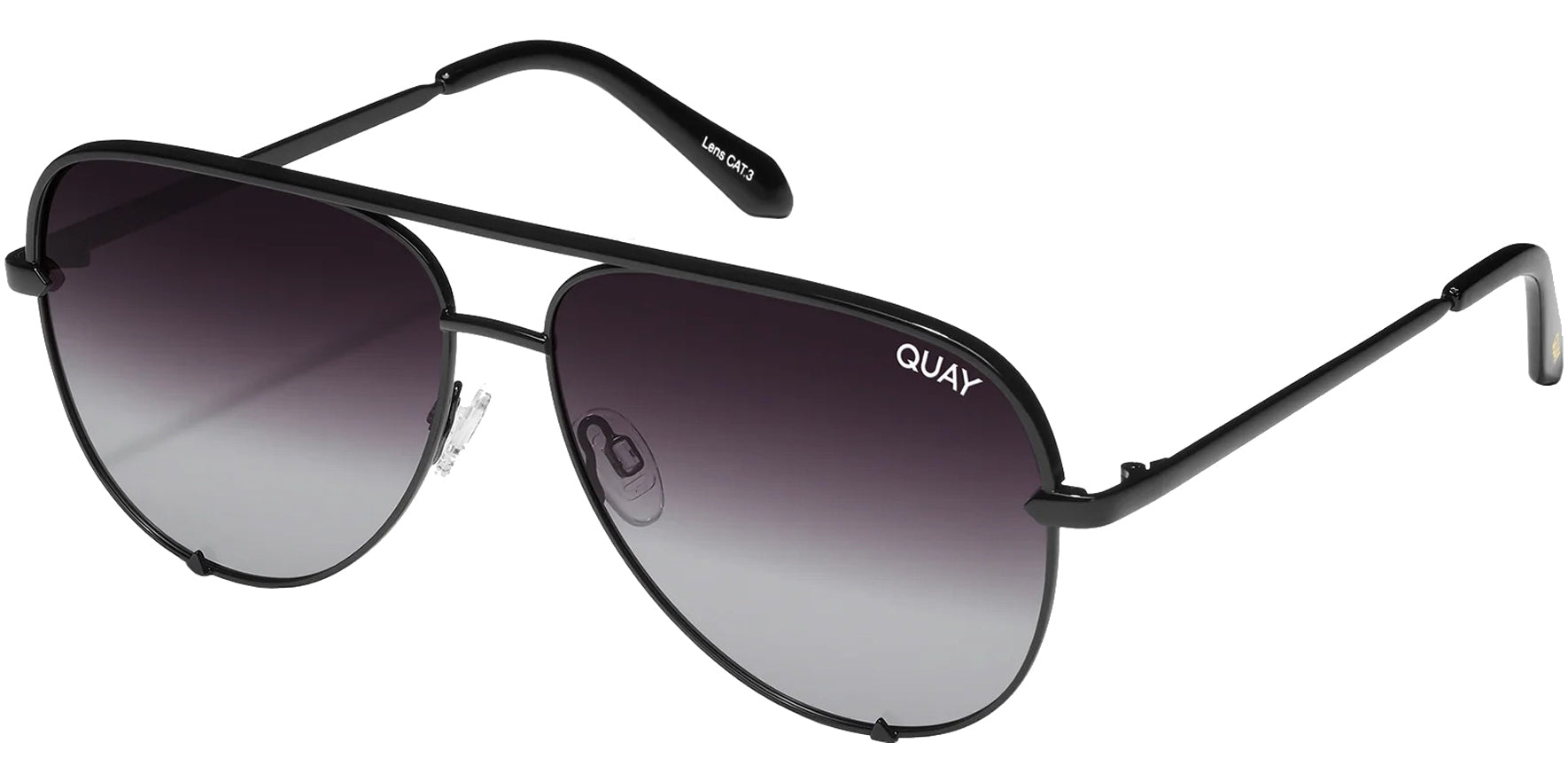Quay High Key Mini Polarized Aviator w/ Gradient Lens