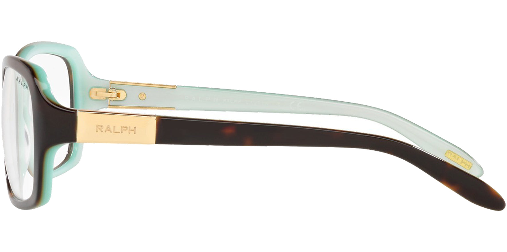 Ralph Lauren Shiny Havana on Aquamarine Rectangle - Eyedictive