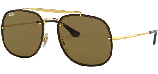 Ray-Ban Blaze General Polished Gold-Tone Square - Eyedictive