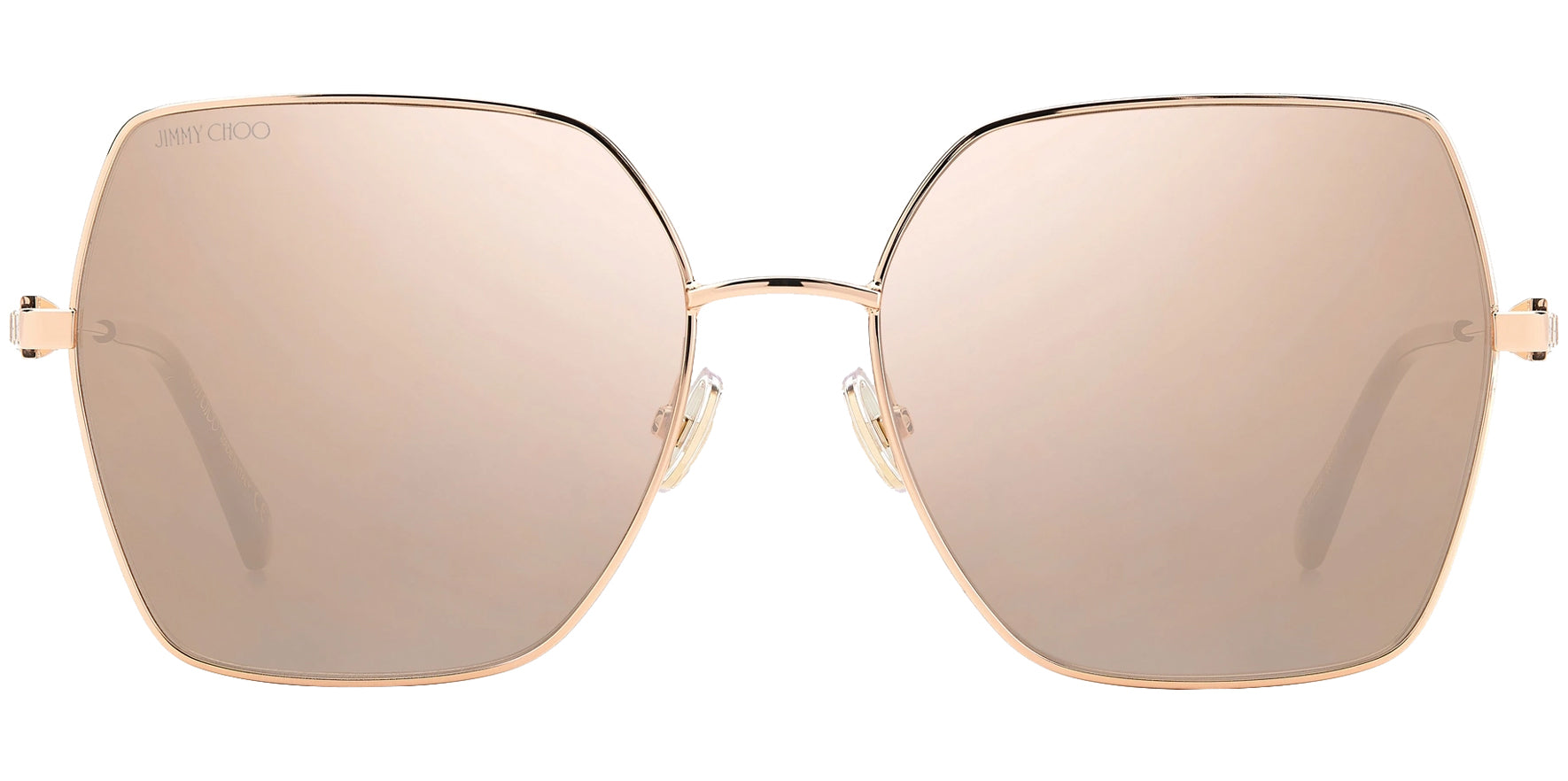 Jimmy Choo Reyes Gold/Copper Tone Geometric w/ Mirror Lens - Eyedictive